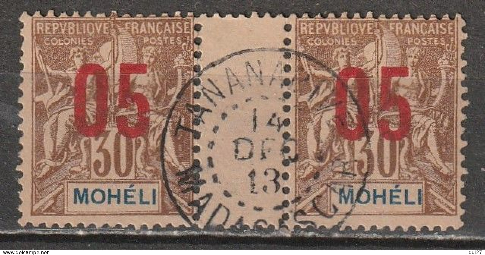 Mohéli N° 19 Oblitération Tananarive Madagascar 14 DEC 1913 - Used Stamps