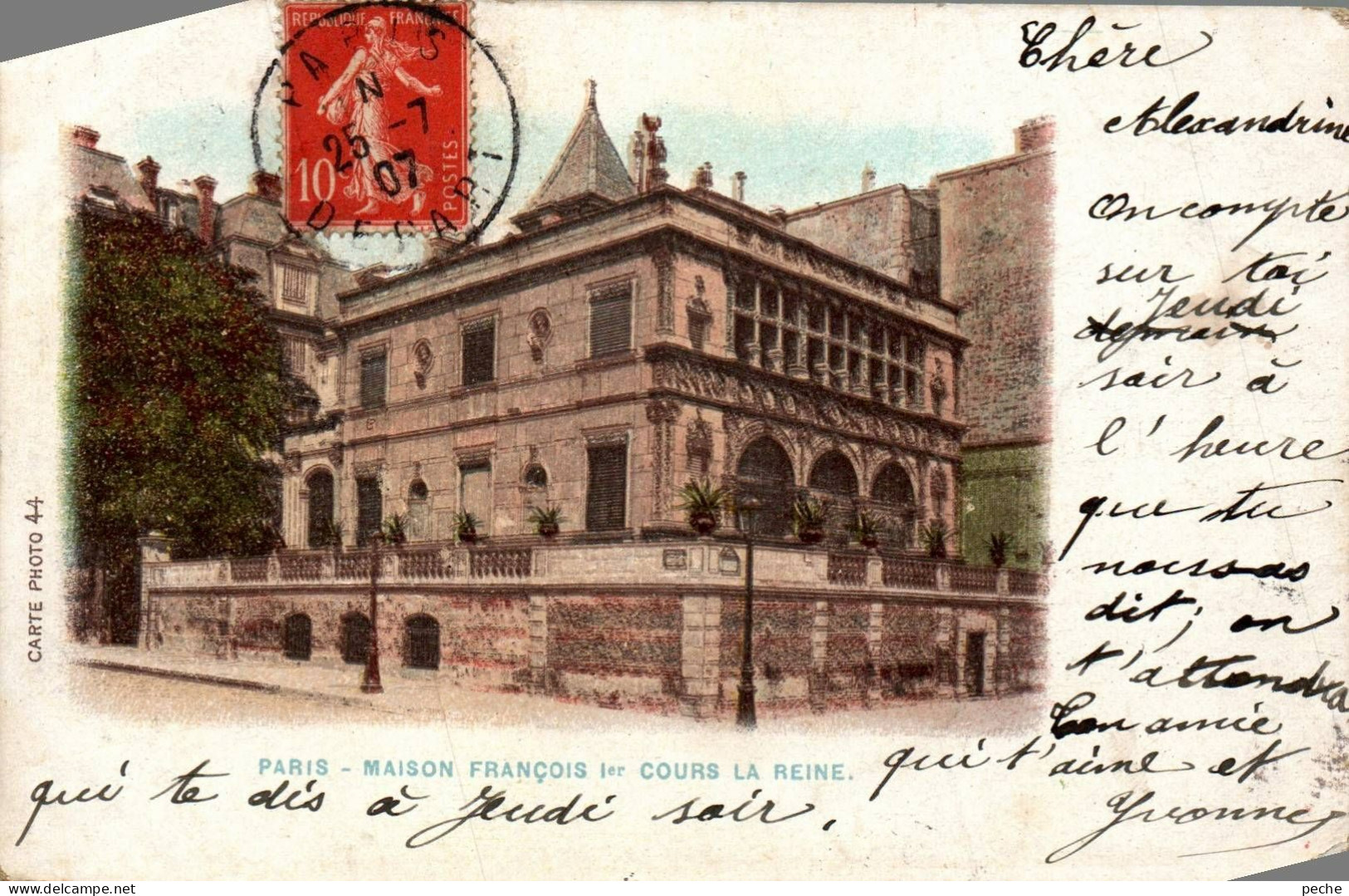 N°919 W -cpa Paris -maison François 1er  -cours La Reine- - Andere Monumenten, Gebouwen