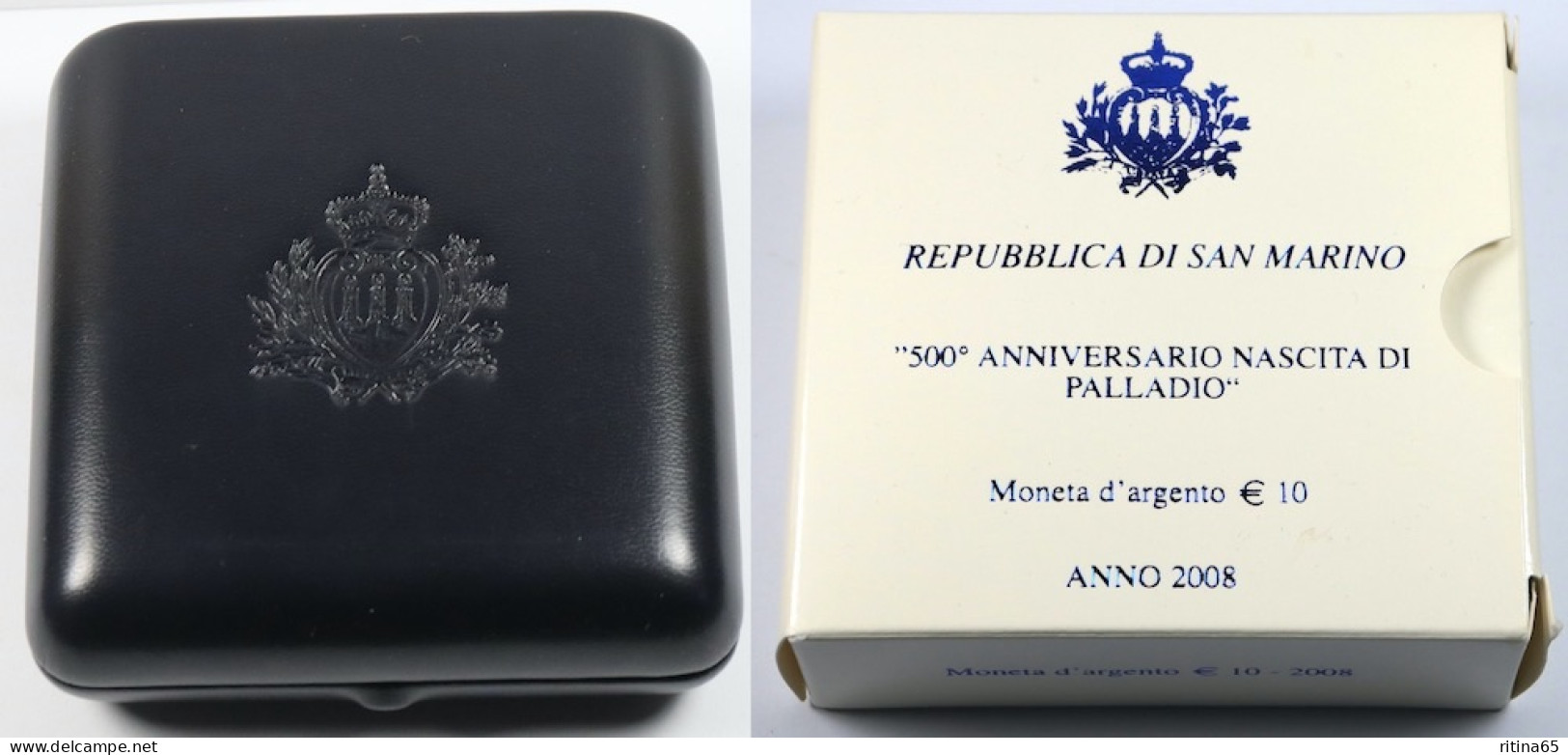 SAN MARINO 10 € ANNO 2008 PROOF PALLADIO SET ZECCA - San Marino