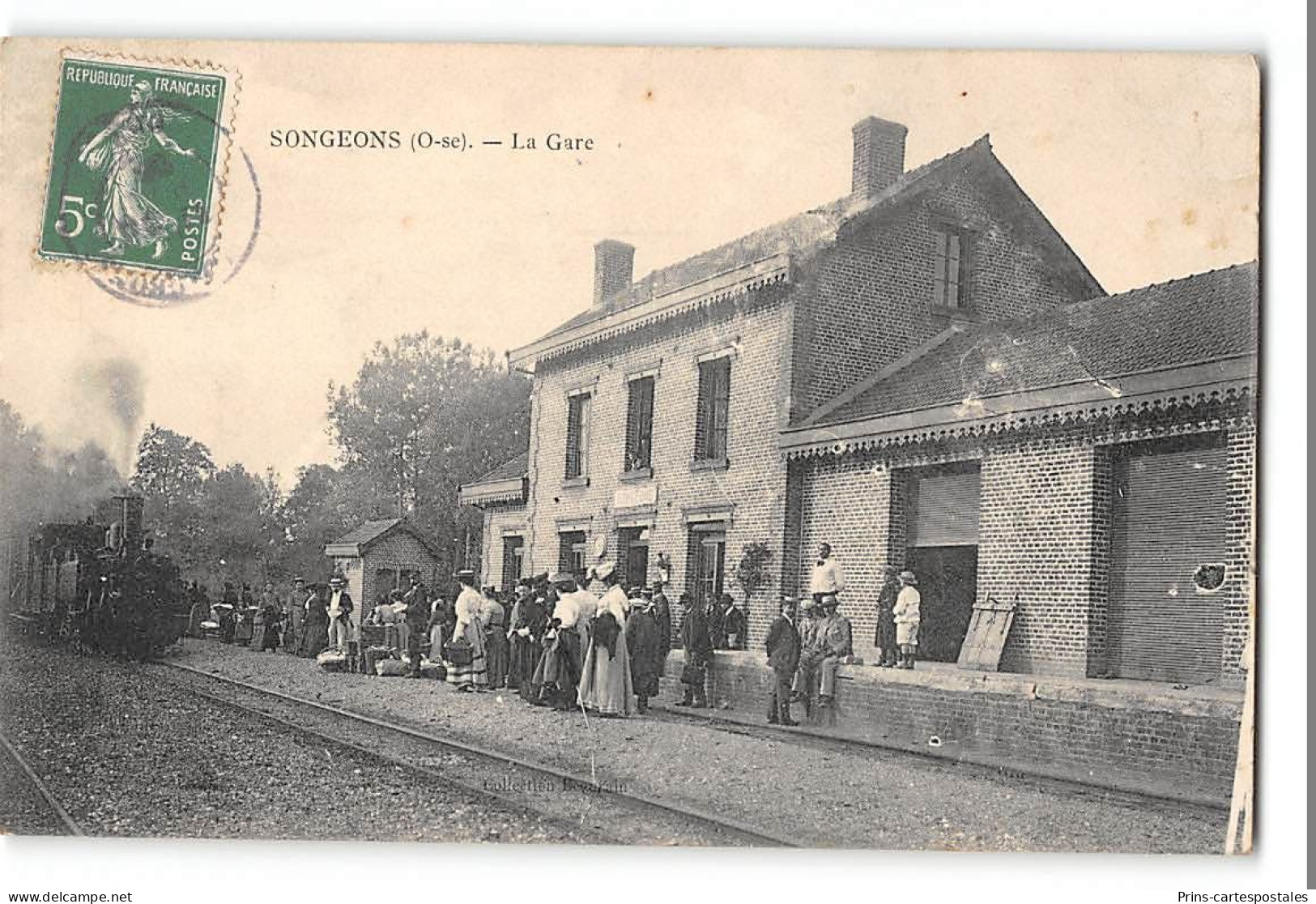 CPA 60 Songeons La Gare Et Le Train Tramway - Songeons