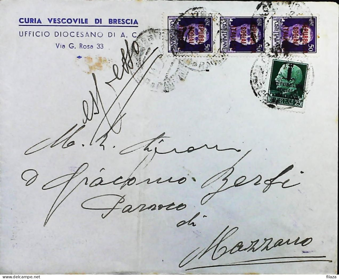 RSI 1943 - 1945 Espresso Da Brescia  - S7535 - Storia Postale