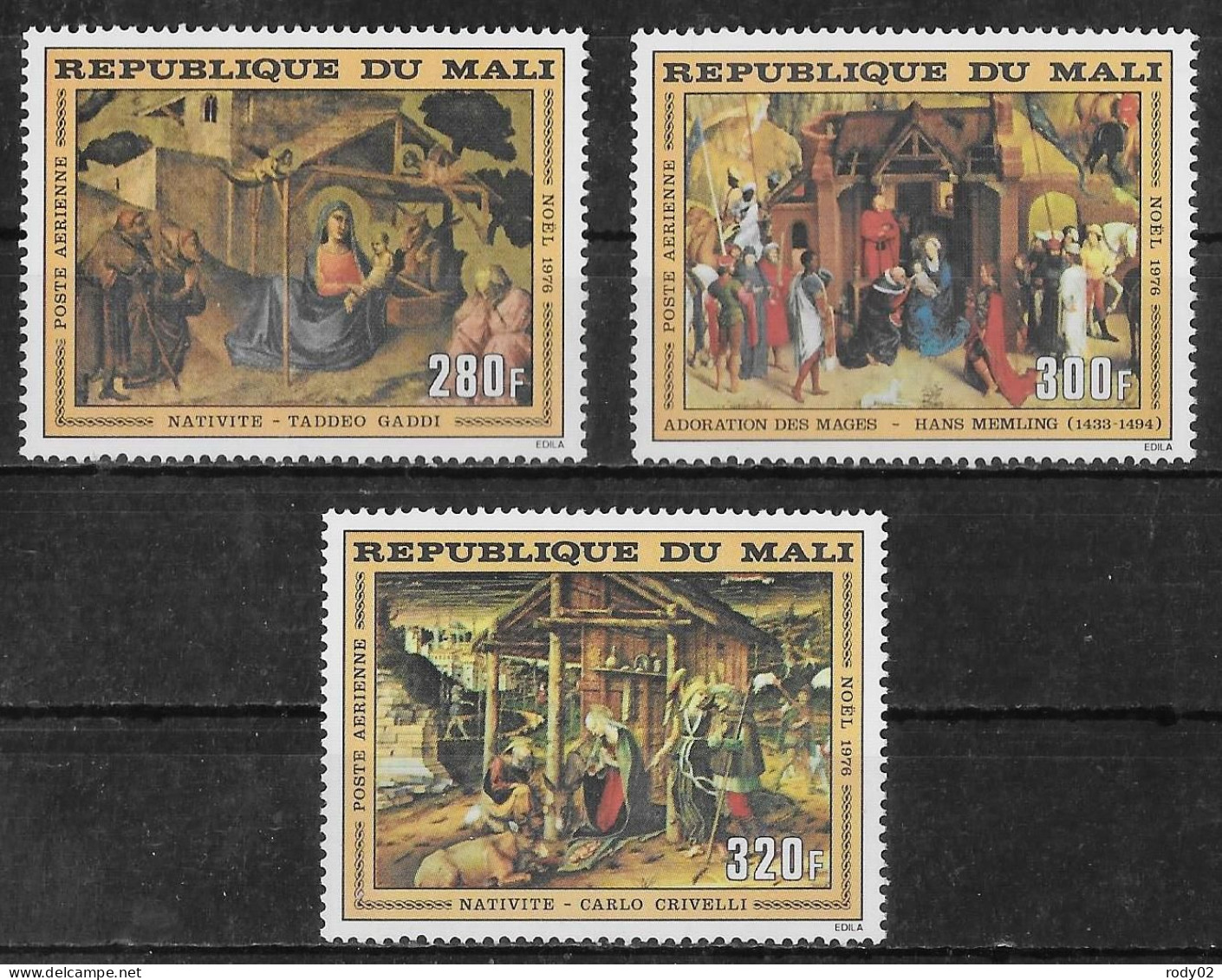 MALI - NOEL - TABLEAUX RELIGIEUX - PA 286 A 288 - NEUF** MNH - Gemälde