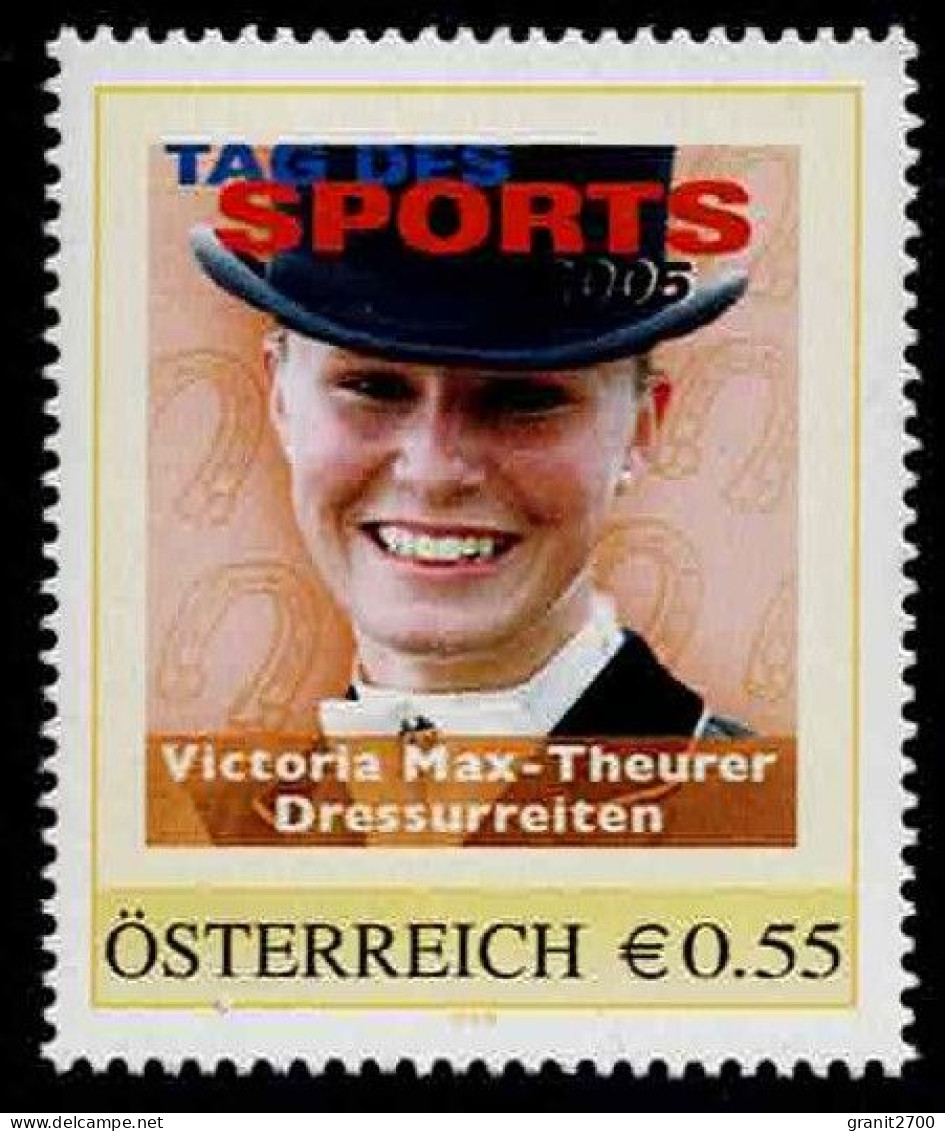 PM  Tag Des Sports 2005 - Viktoria Max - Theurer  - Dressurreiten  Ex Bogen Nr. 8007319  Postfrisch - Personalisierte Briefmarken