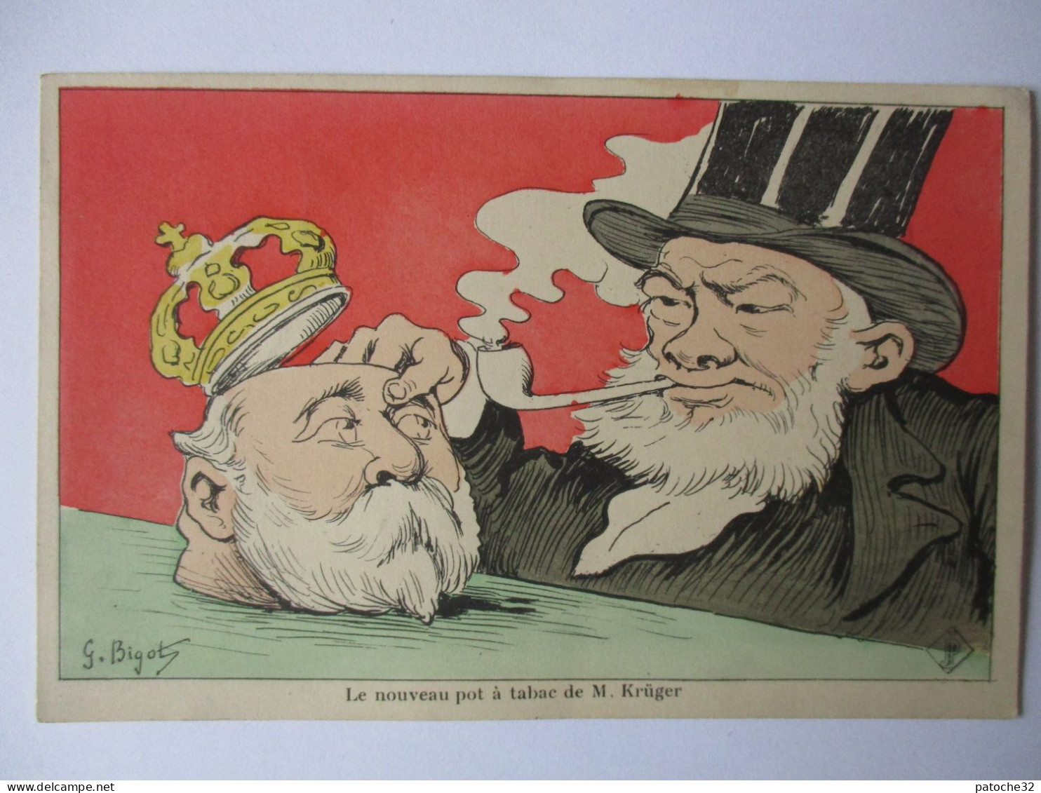 Cpa...illustrateur G. Bigot...caricature Politique Edouard VII...le Nouveau Pot A Tabac De M. Kruger... - Bigot