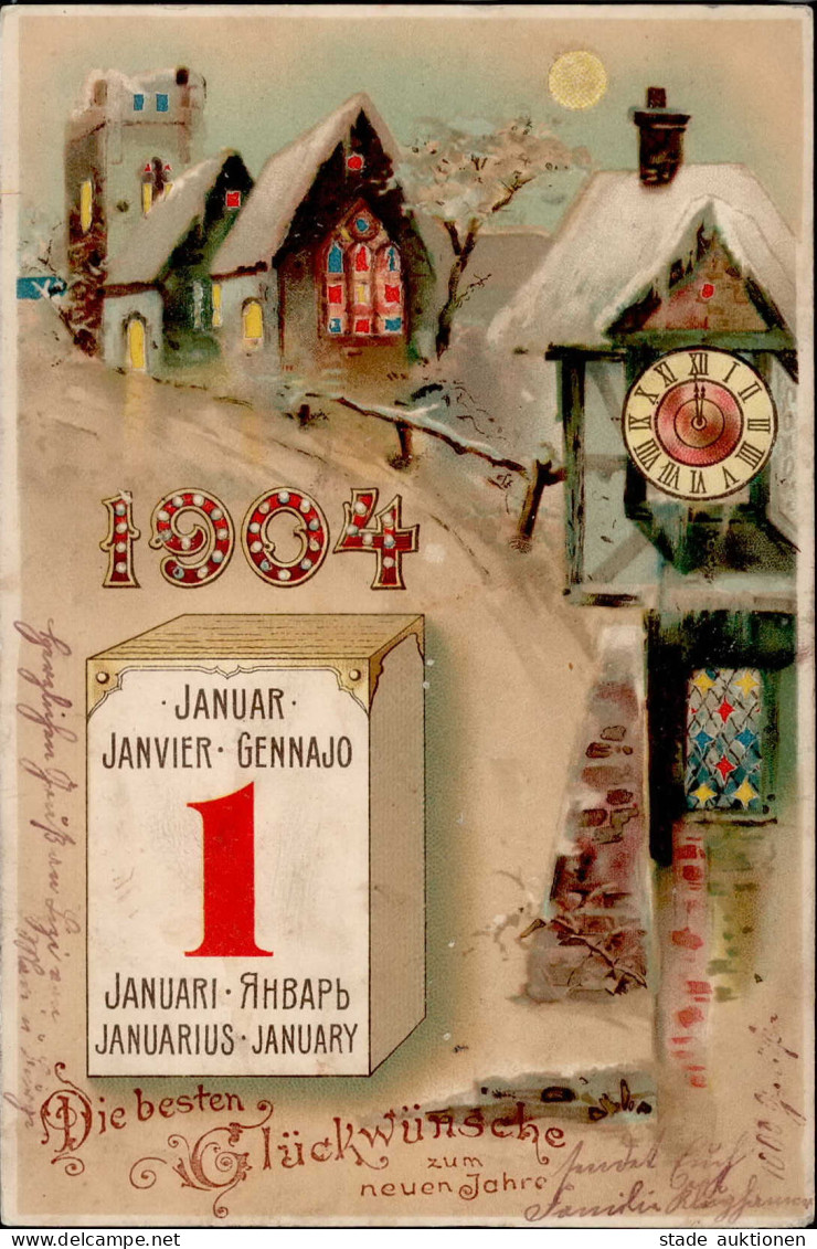 Halt Gegen Licht Neujahr 1904 I-II Bonne Annee - Tegenlichtkaarten, Hold To Light