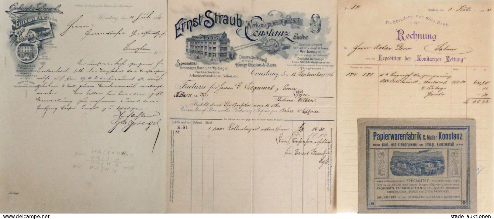 Firmenrechnung Album Mit 40 Rechnungen Und Anderen Dokumenten Von 1884 Bis 1915, Auf Einzelseiten In Folie I-II - Unclassified