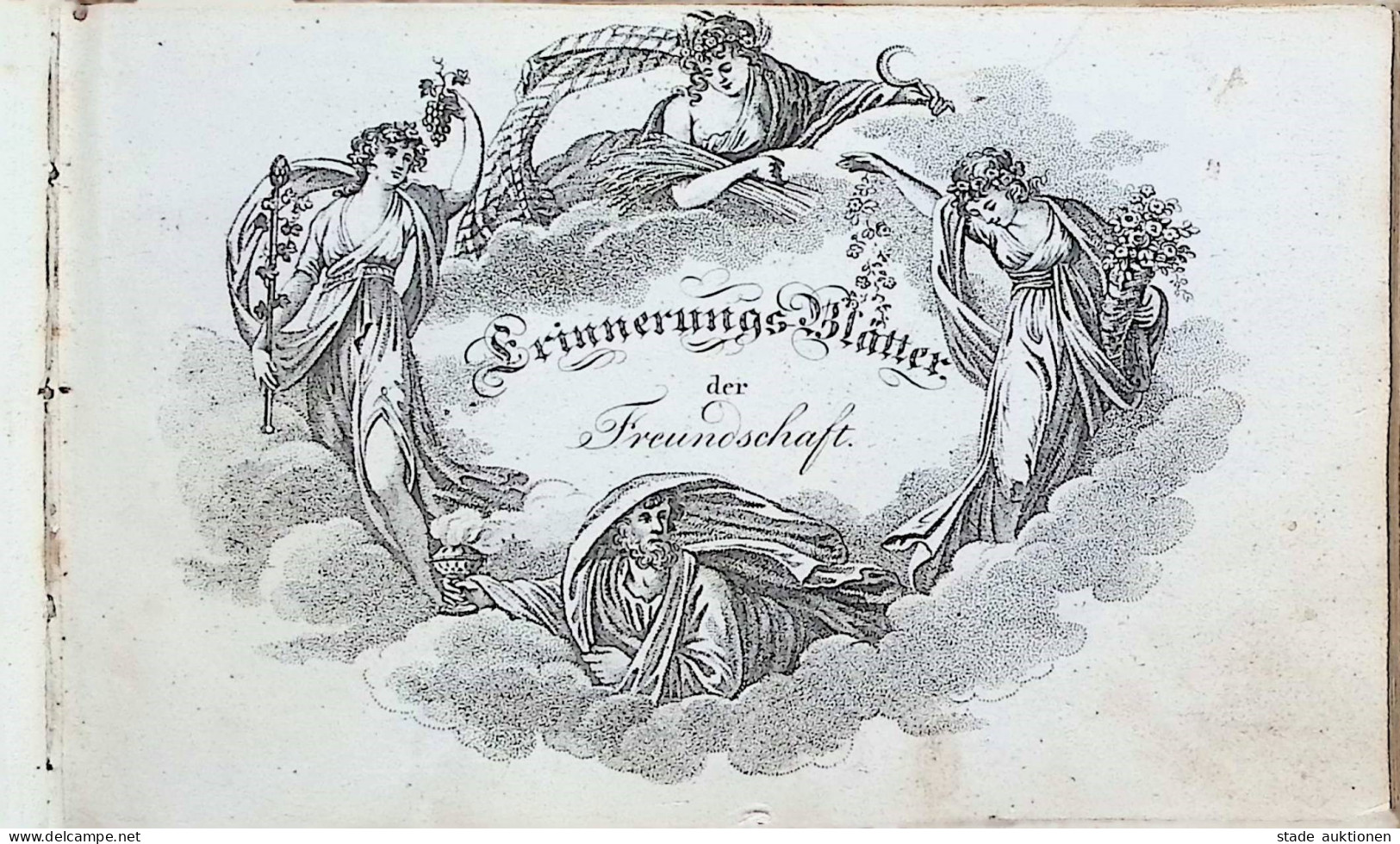 Poesie / Liebe Album Erinnerungs-Blätter Der Freundschaft 1814! Mit Zahlreichen Eintragungen, Goldschnitt II - Unclassified