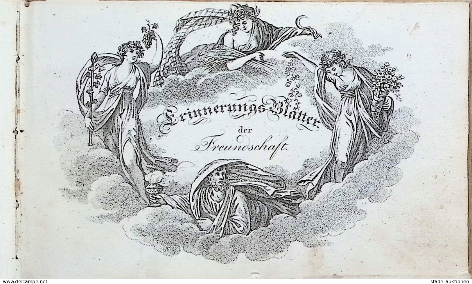 Poesie / Liebe Album Erinnerungs-Blätter Der Freundschaft 1814! Mit Zahlreichen Eintragungen, Goldschnitt II - Sin Clasificación