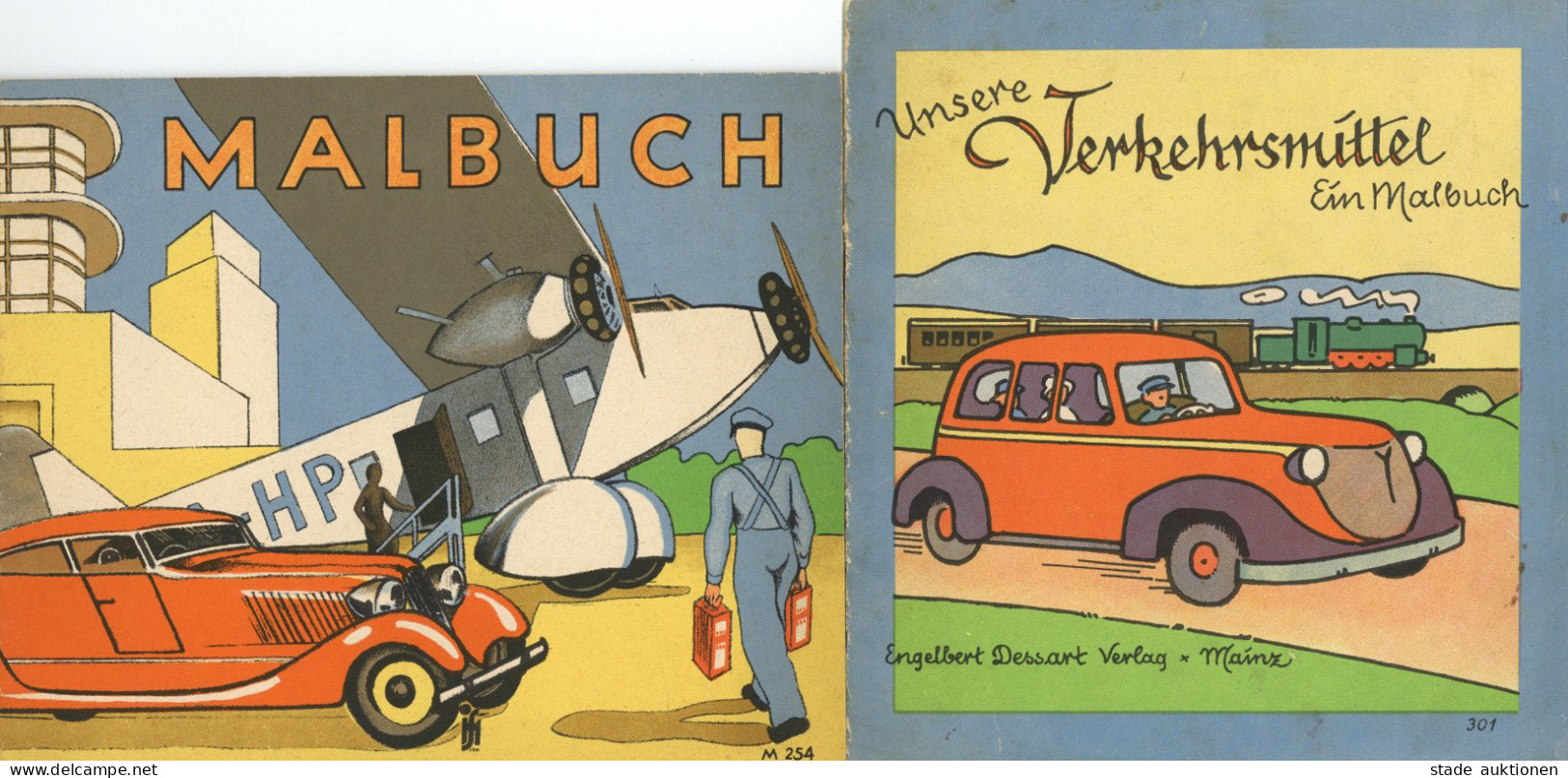 Kinderbuch 2 Malbücher Unsere Verkehrsmittel (unbenutzt) Vom Verlag Dessart Mainz II - Games & Toys