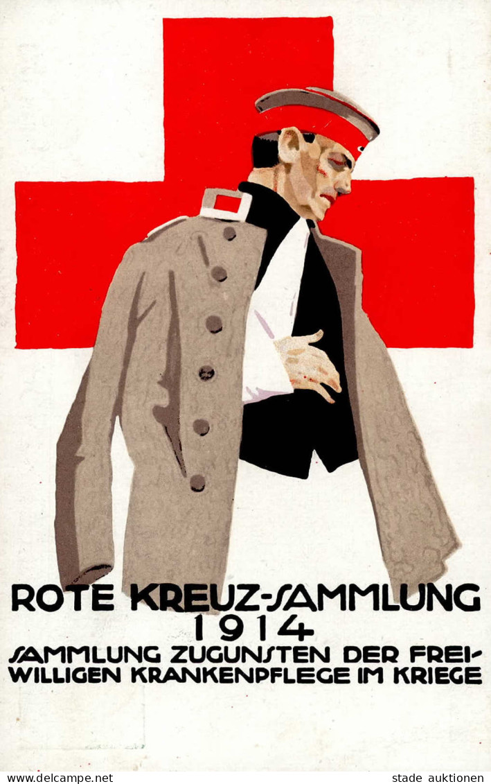 Hohlwein, Ludwig Rotes Kreuz Sammelkarte 1914 Ganzsache I-II - Hohlwein, Ludwig