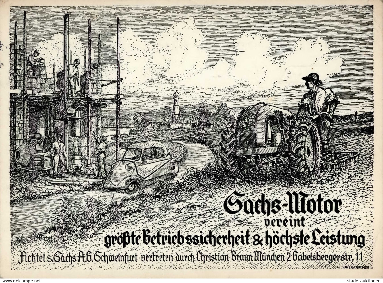 Werbung Schweinfurt Fichtel U. Sachs Sachs-Motor Sign. Craemer, Hans I-II Publicite - Publicidad