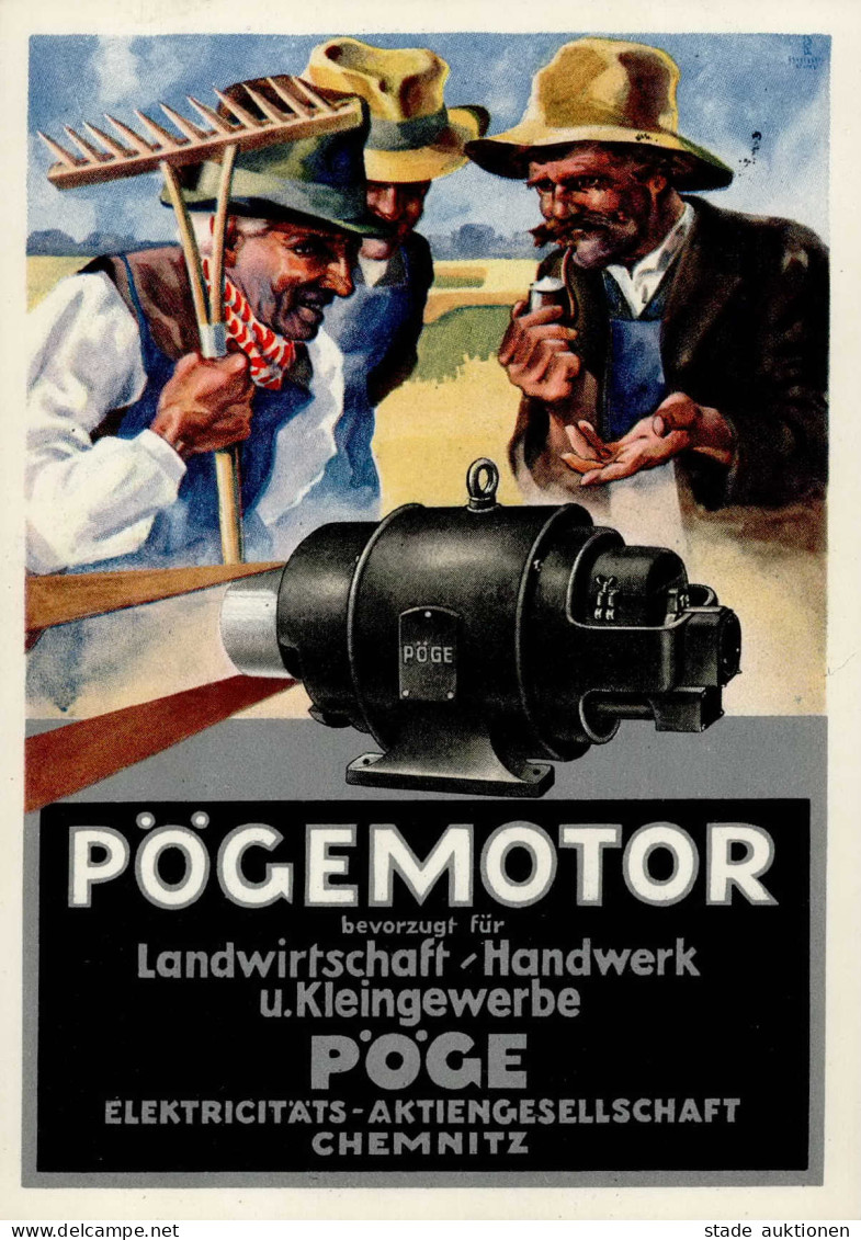 Werbung Chemnitz Pöge Landwirtschaft Handwerk Und Kleingewerbe I-II Paysans Publicite - Advertising