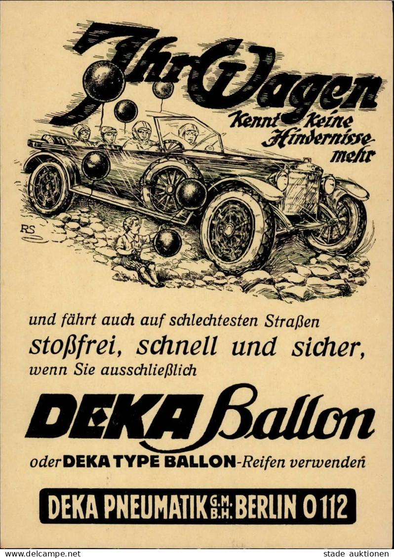 Werbung DEKA Ballon-Reifen 1926 I-II Publicite - Werbepostkarten