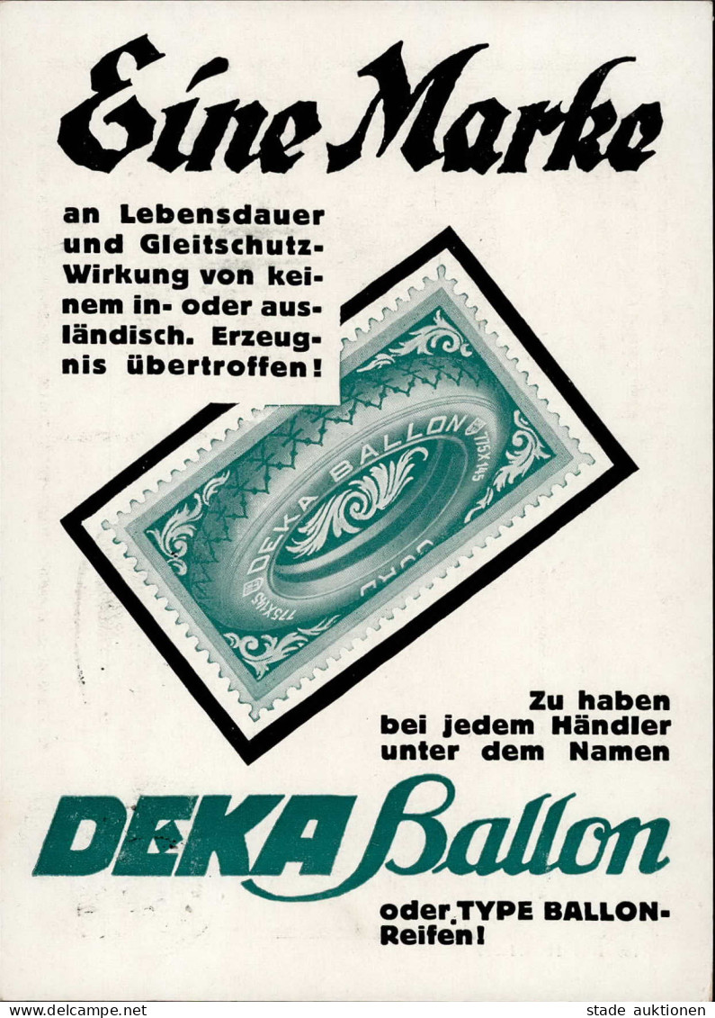 Werbung DEKA Ballon-Reifen 1926 I-II Publicite - Publicité