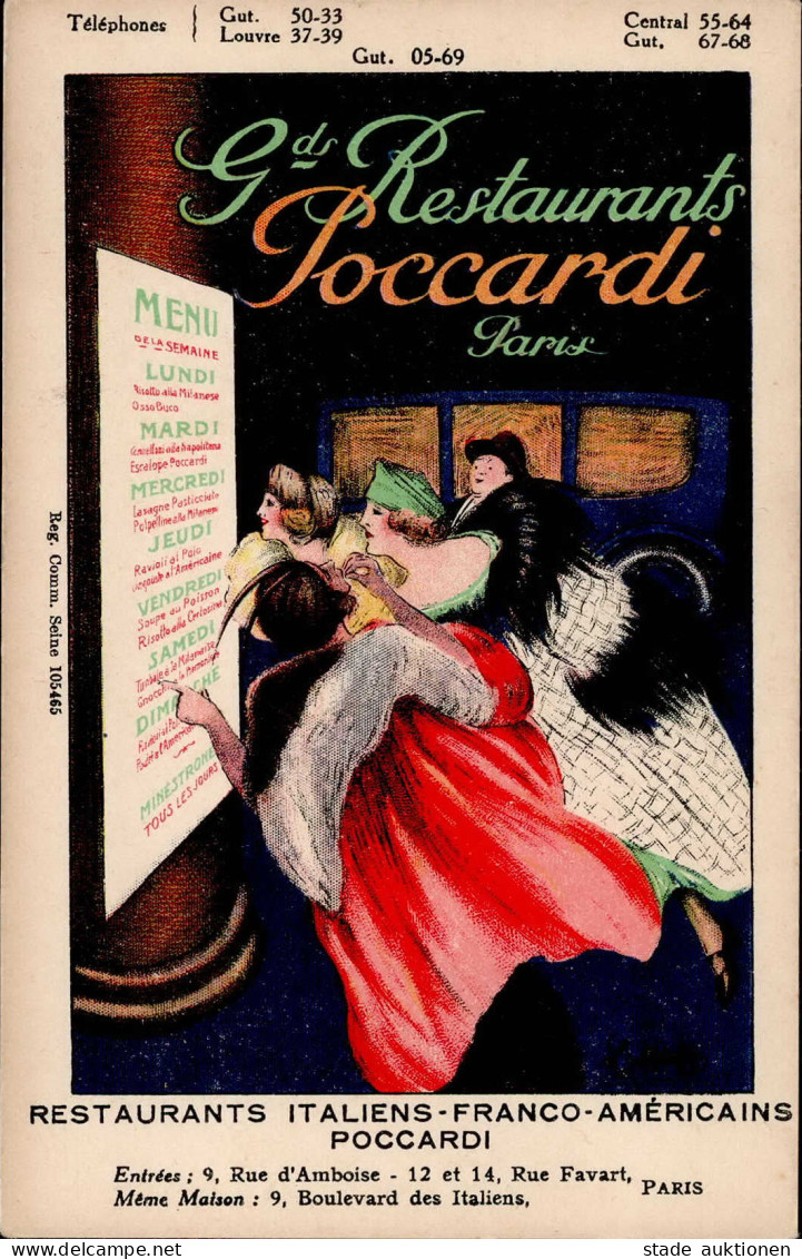 Werbung Paris Restaurant Poccardi Sign. I-II Publicite - Advertising