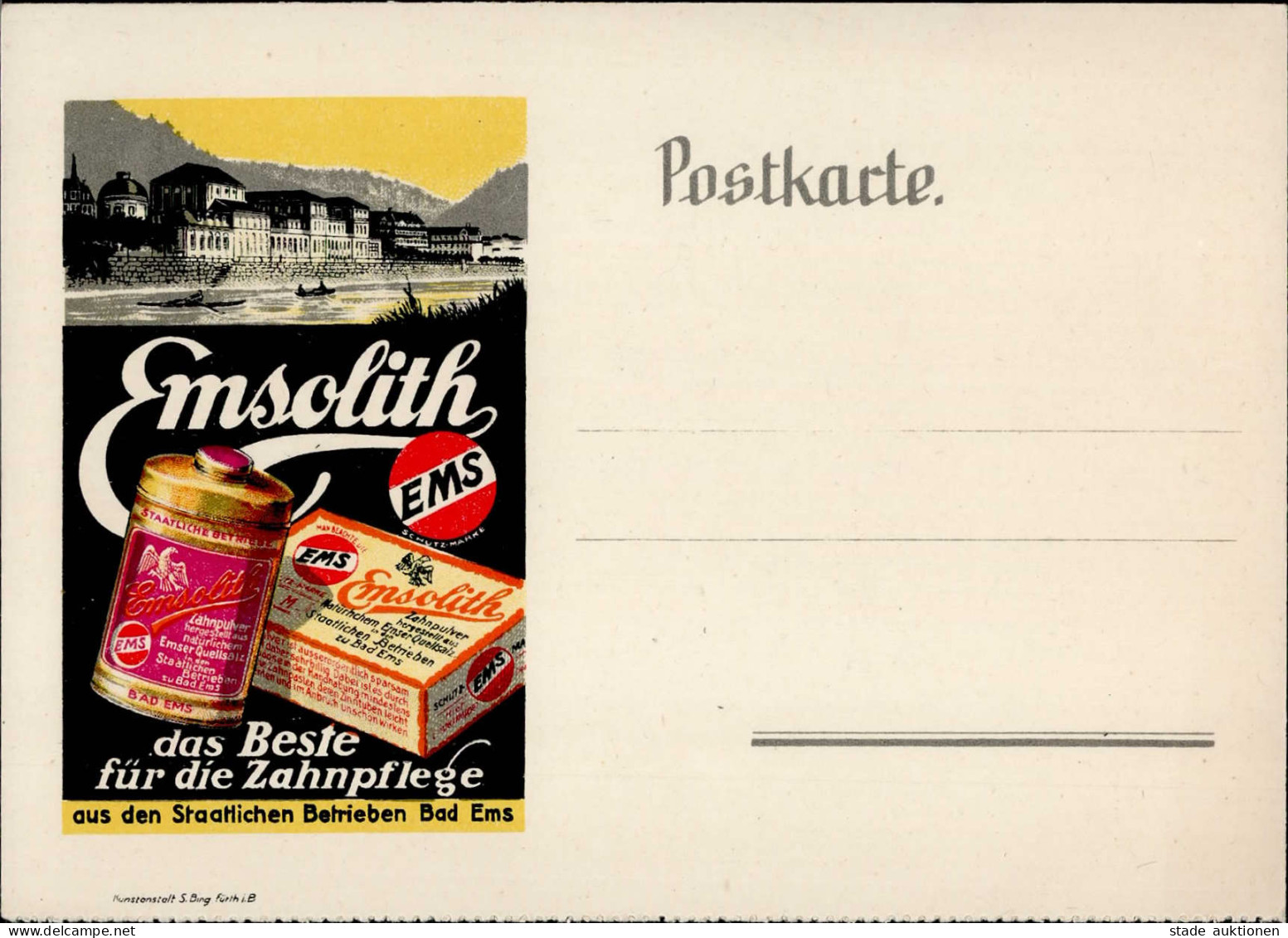 Werbung Bad Ems Emsolith Zahnpflege I-II Publicite - Werbepostkarten