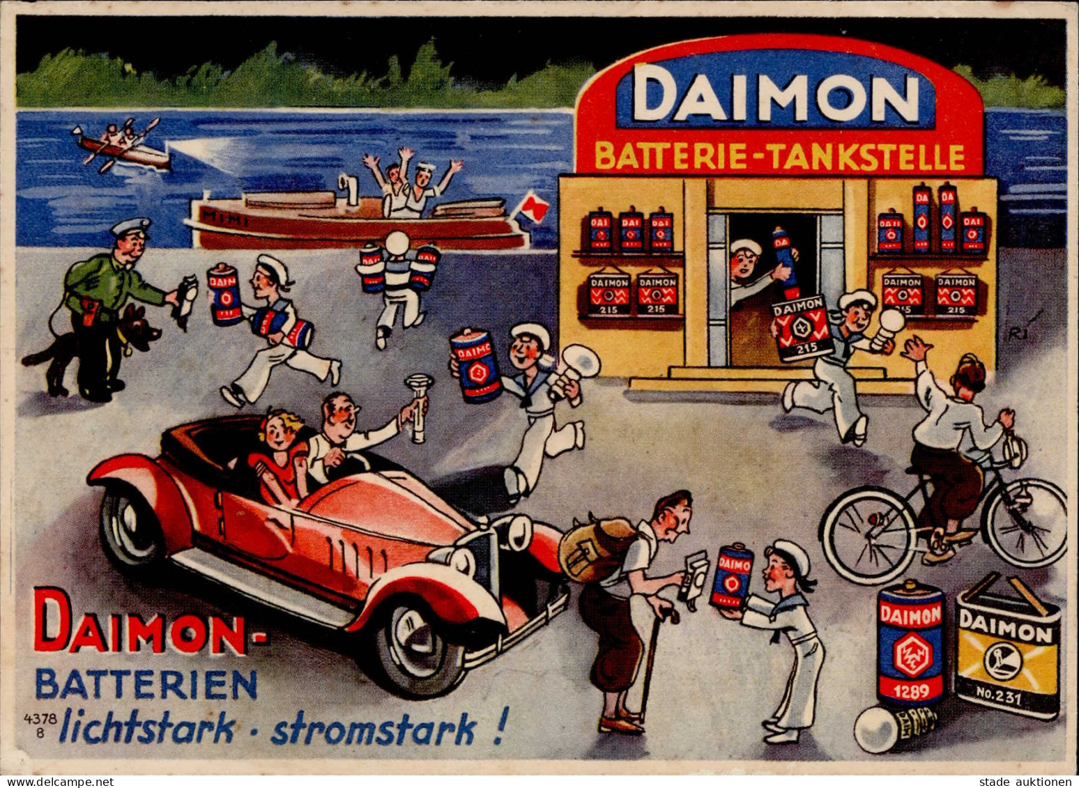 Werbung Daimon Batterien I-II (kl. Eckbug, Fleckig) Publicite - Publicidad