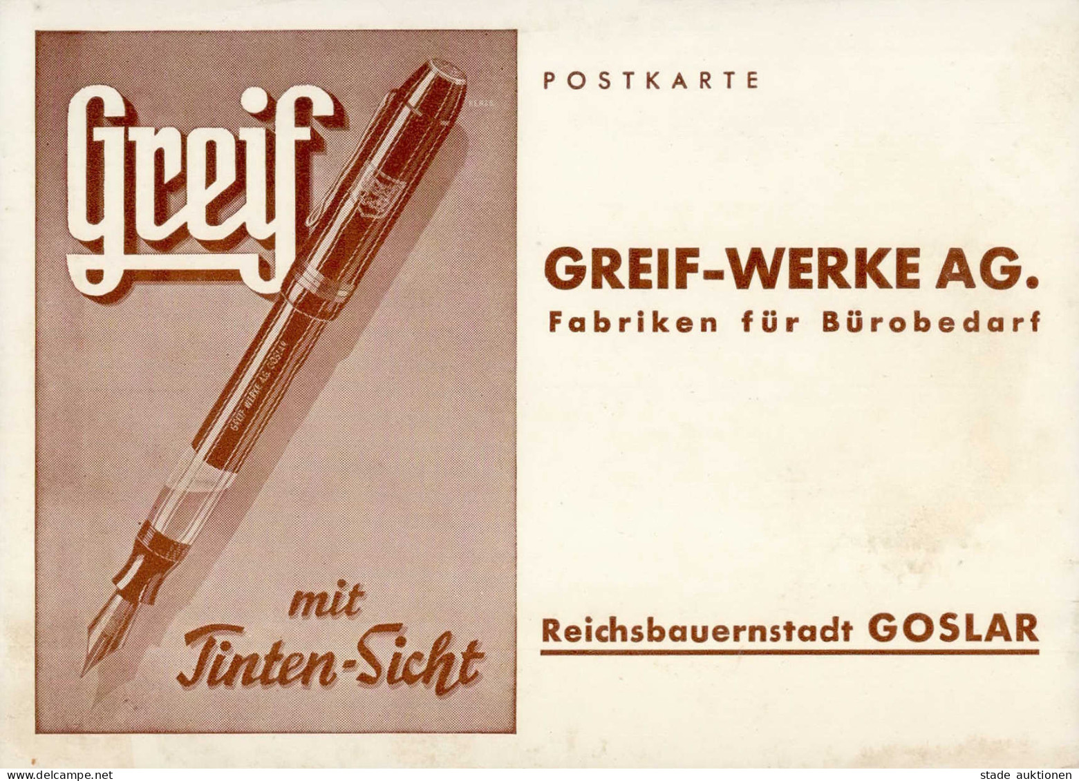 Werbung Goslar Greif-Werke AG Bürobedarf I-II (fleckig) Publicite - Publicidad