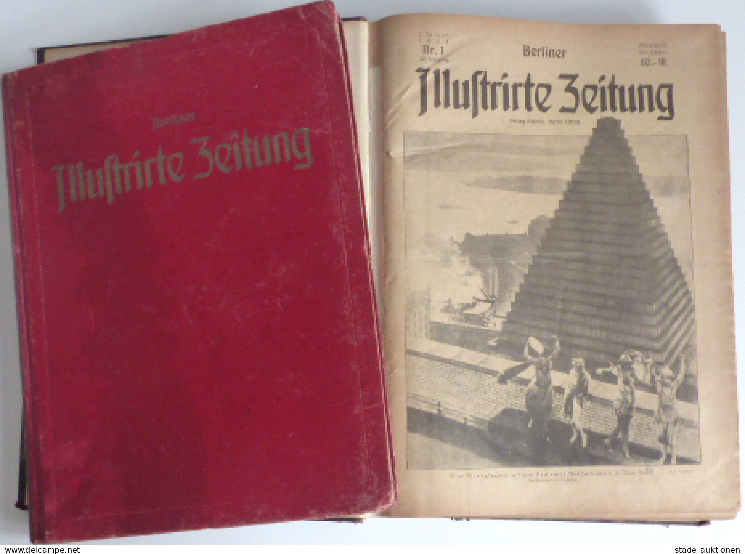 Zeitung Konvolut Mit 4 Bänden Der Berliner Illustrierten Zeitung, 1917 1-52, 1918 1-50, 1923 1-56 Ud 1926 1-16, II Journ - Photographs