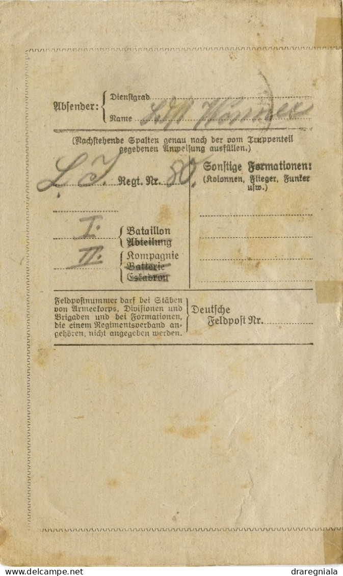 Deutsche Feldpost 23 9 18 - Feldpostbrief - Diedenhofen - Thionville - Feldpost (postage Free)