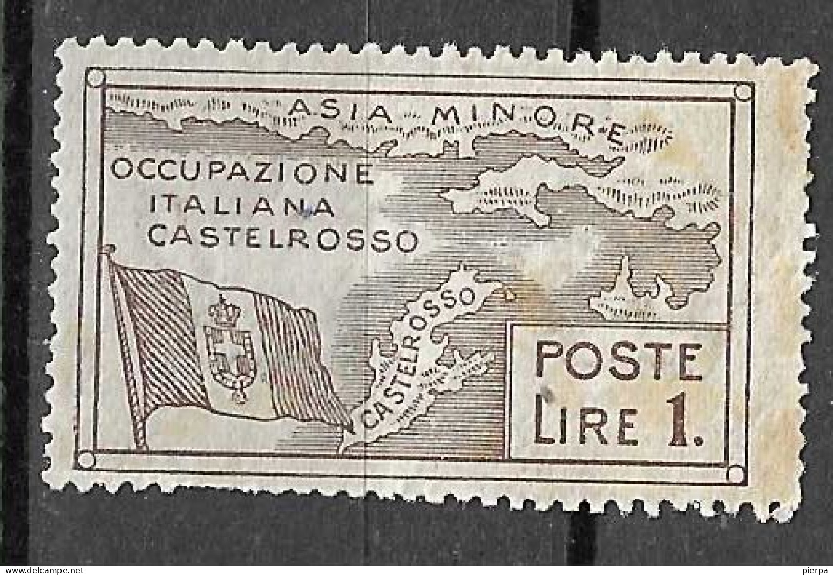 CASTELROSSO  - 1923 - LIRE 1,00 - NUOVO MH* (YVERT 14 - MICHEL 14- SS 14) - Castelrosso