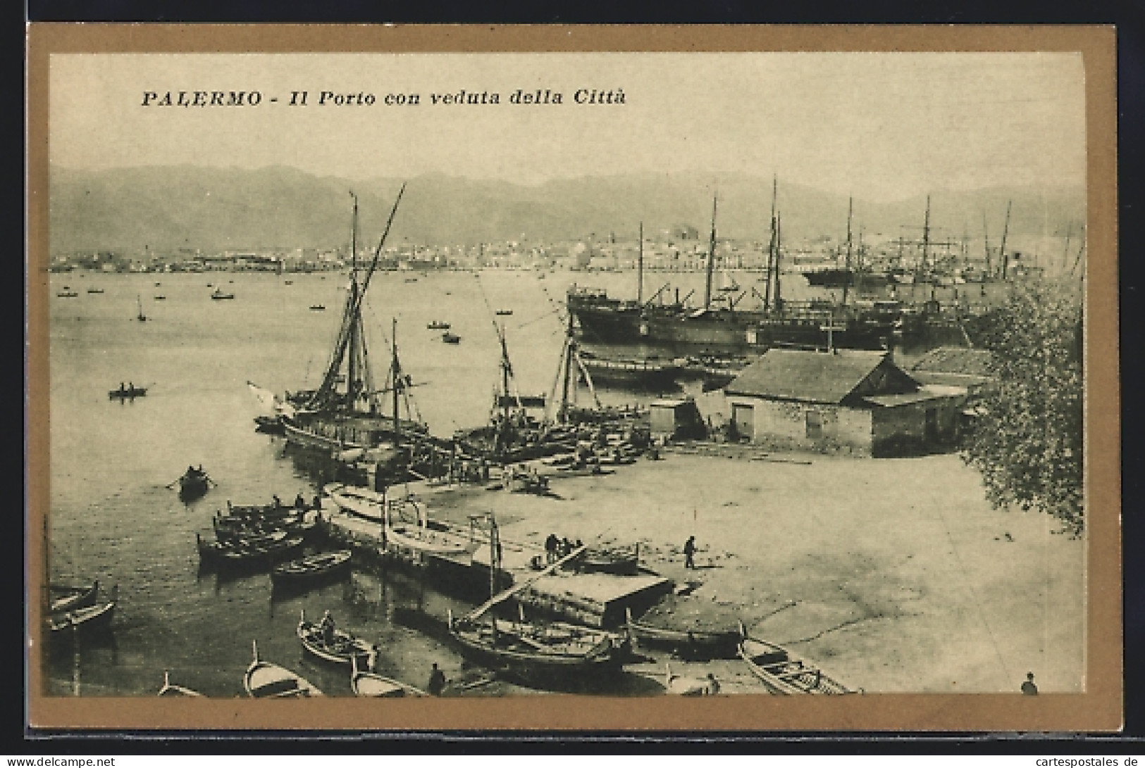 Cartolina Palermo, Il Porto Con Veduta Della Città  - Palermo