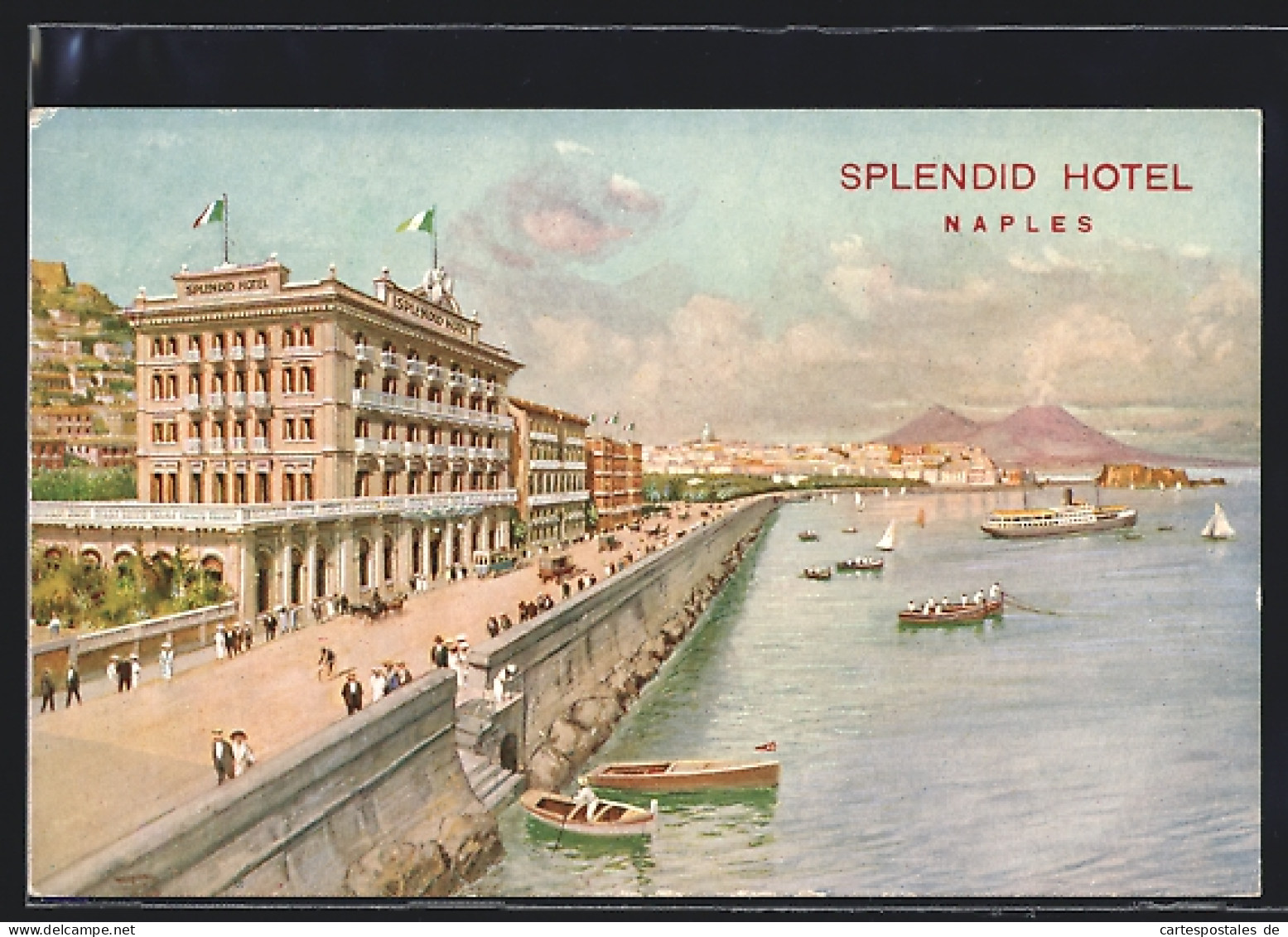 Lithographie Naples, Splendid Hotel  - Altri & Non Classificati