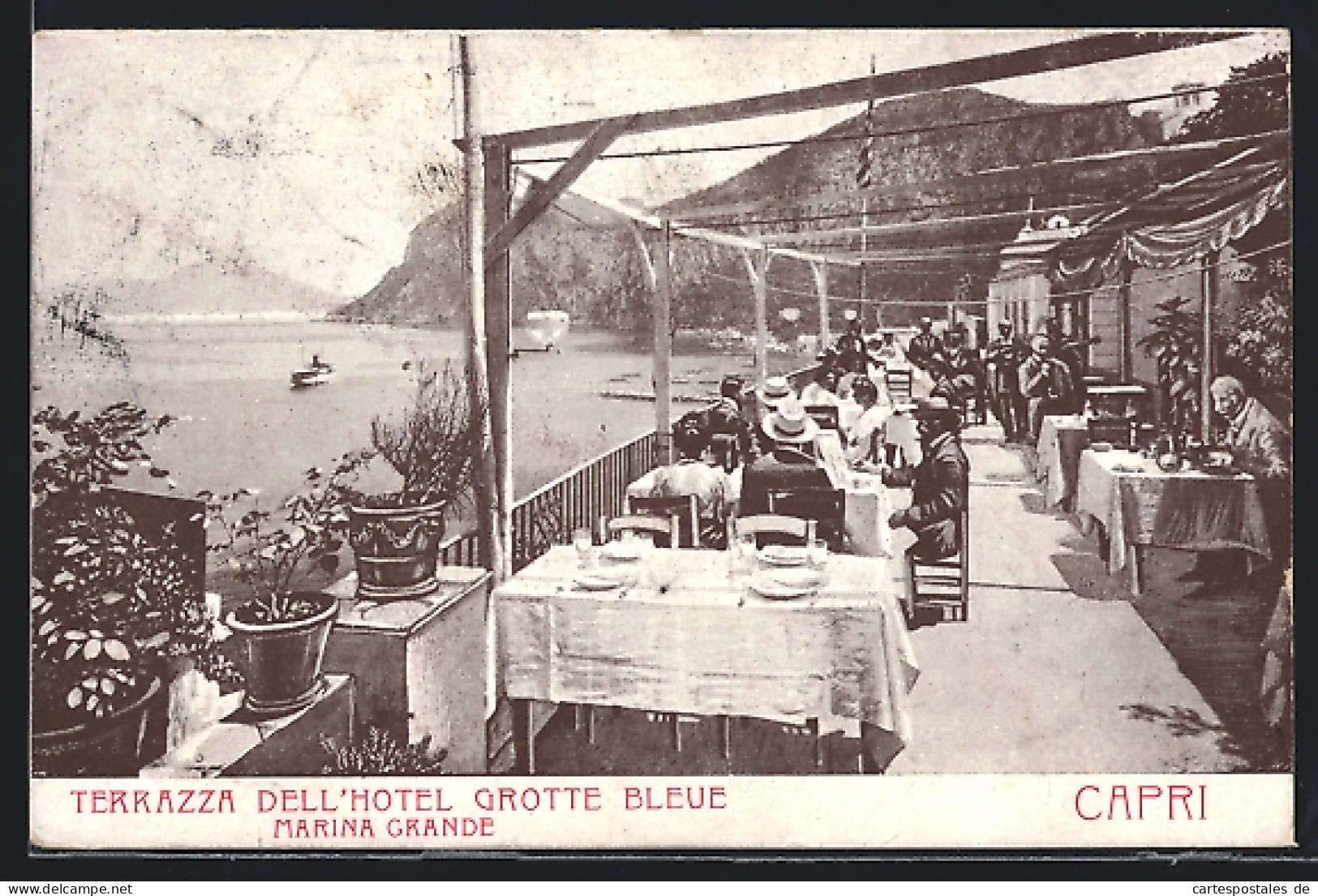 Cartolina Capri, Terrazza Dell`Hotel Grotte Bleue Marina Grande  - Other & Unclassified