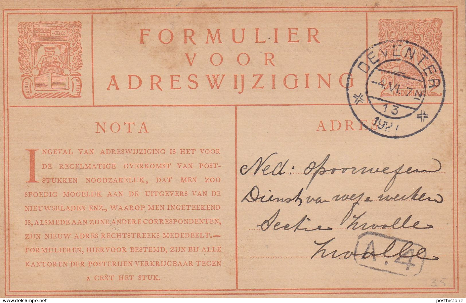 20 Verschillende Adreswijzigingen 1921 / 1980 - Postal Stationery