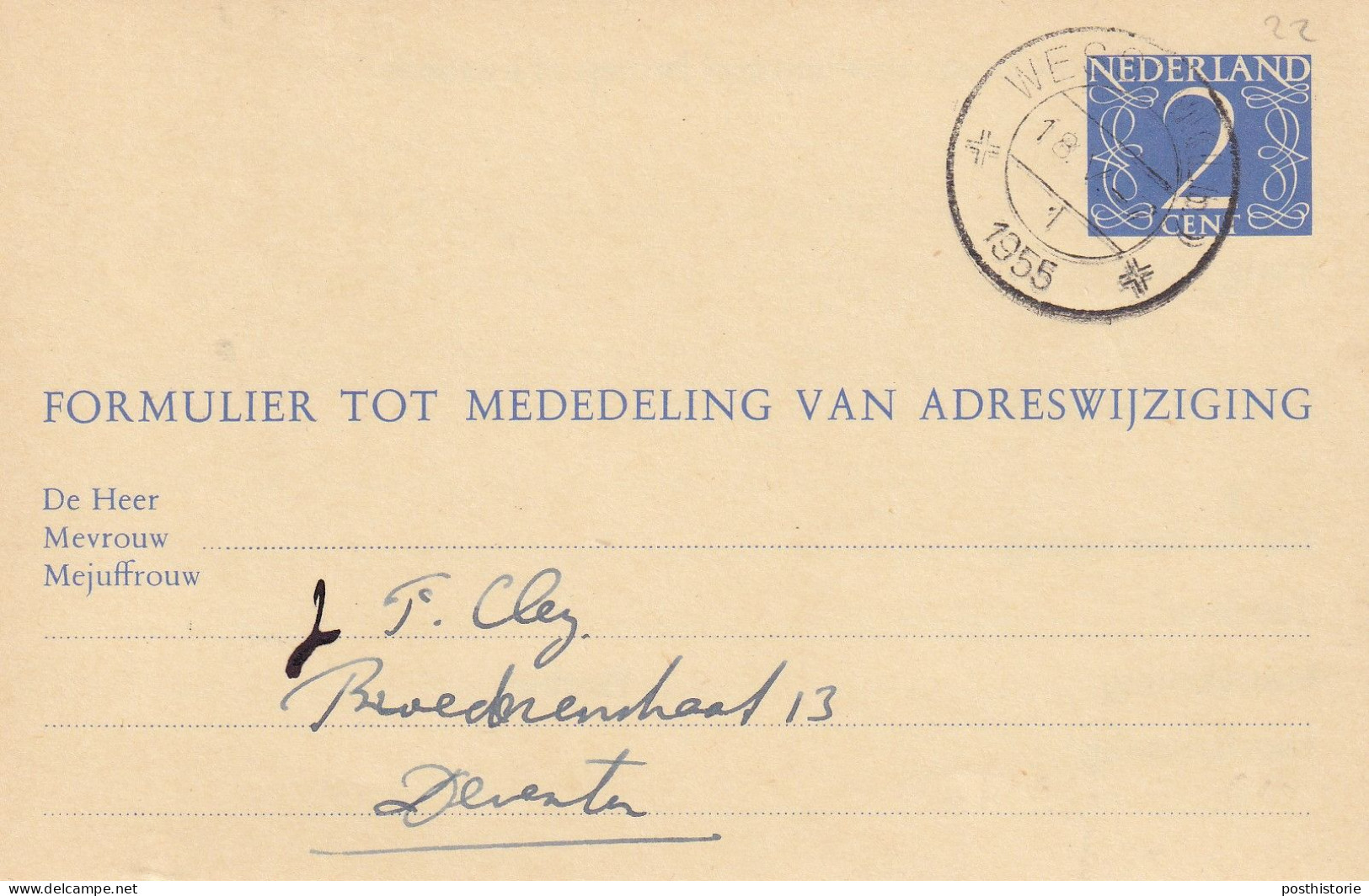 20 verschillende adreswijzigingen 1921 / 1980