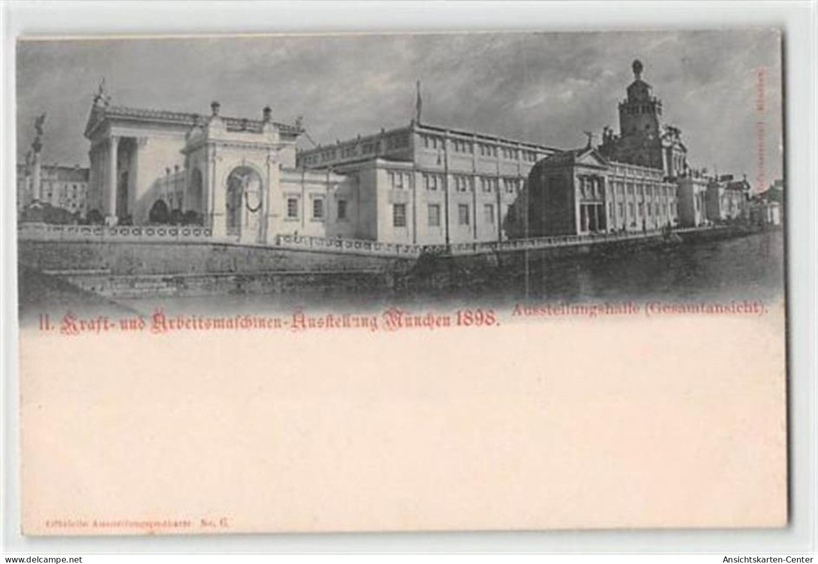 39125705 - Muenchen. II. Kraft- Und Arbeitsmaschinen-Ausstellung 1898. Ausstellungshalle Ungelaufen  Kleiner Knick Oben - Muenchen