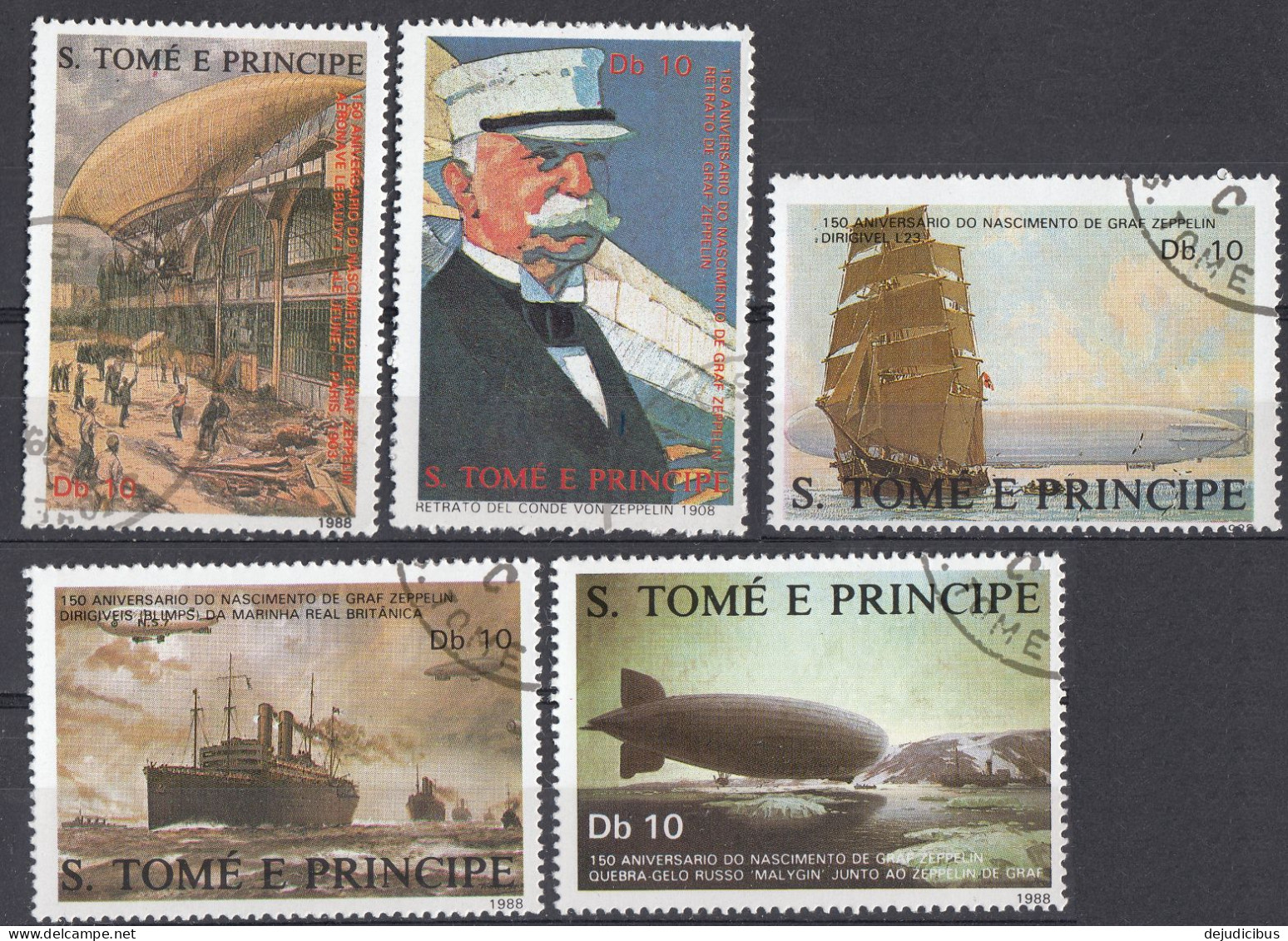 S. TOME' E PRINCIPE - 1988 - Serie Completa Di 5 Valori Usati: Yvert 915/919 - São Tomé Und Príncipe