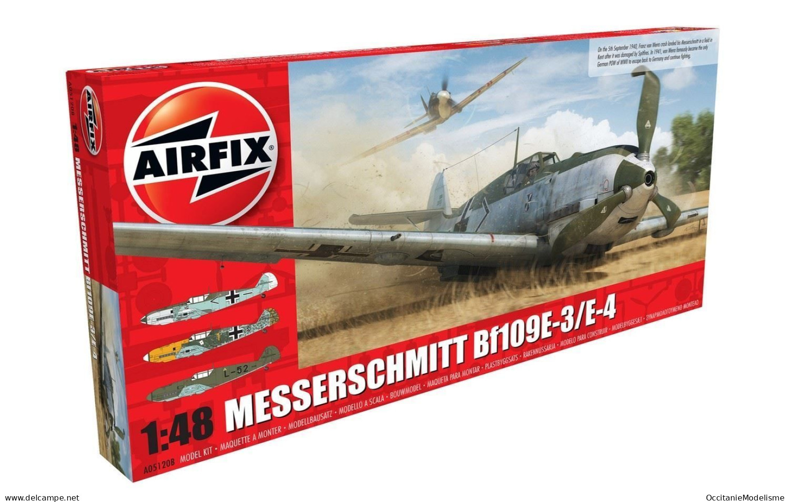 Airfix - MESSERSCHMITT Bf109E E-3 / E-4 Maquette Kit Plastique Réf. A05120B Neuf NBO 1/48 - Flugzeuge