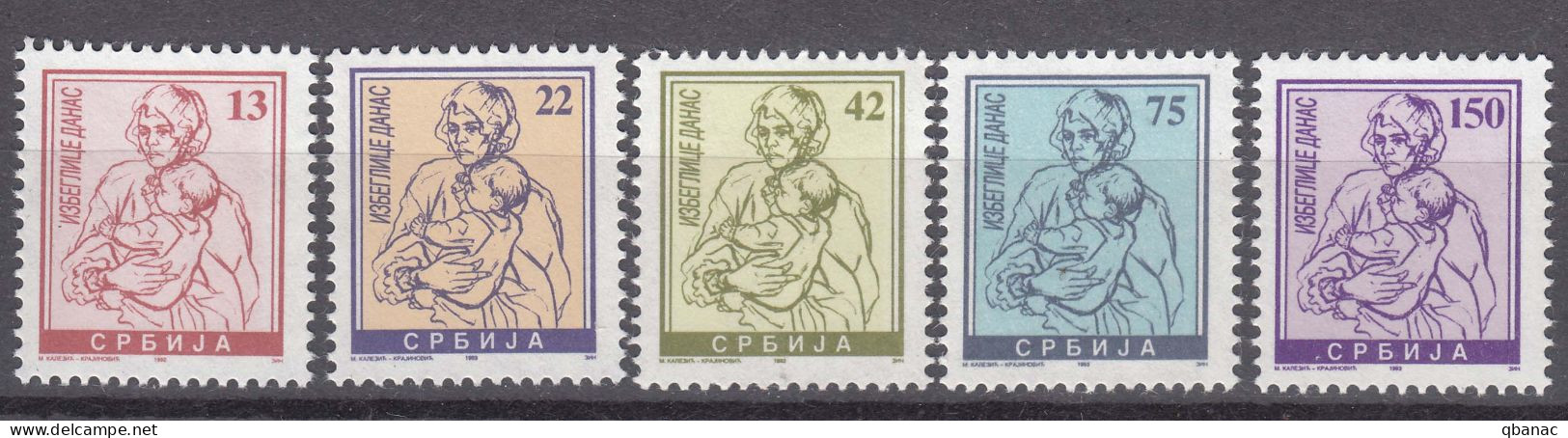 Yugoslavia Republic 1993 Charity Issue For Refugees, Complete Set Mint Never Hinged - Beneficenza