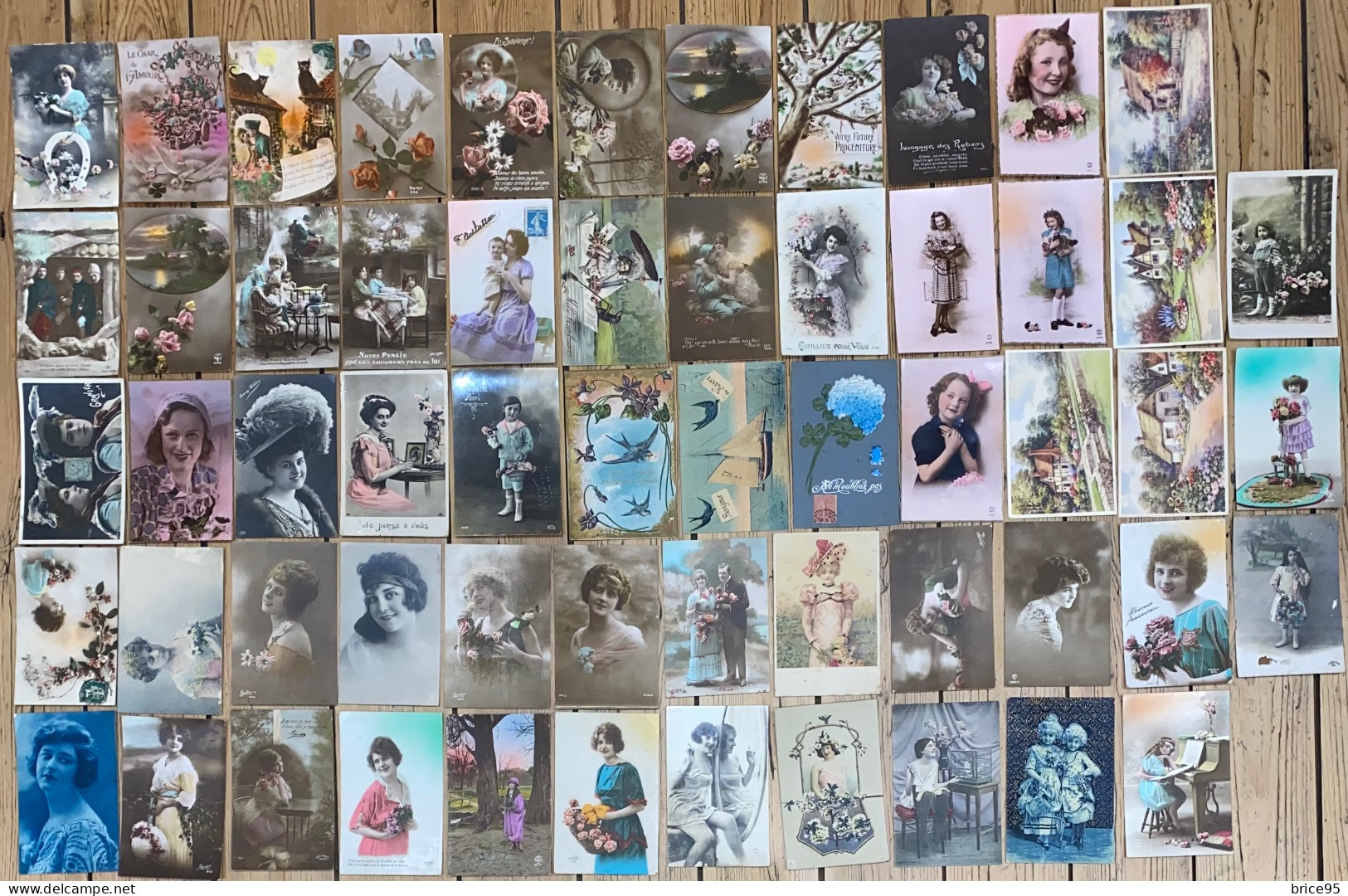 France - Carte Postale - Lot De 58 Cartes Postales - Enfant - Chapeaux - Fleurs - Femme - Frauen