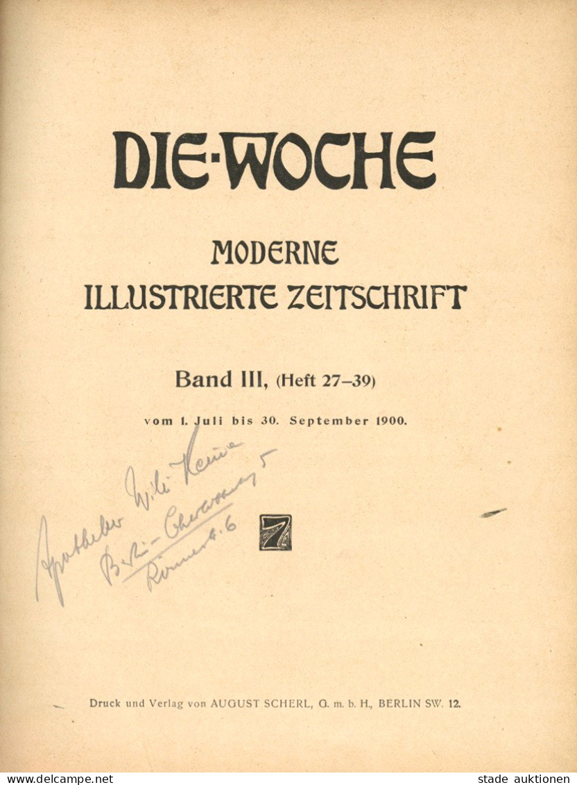 Zeitung Buch Die Woche Moderne Illustrierte Zeitschrift Band III (Heft 27-39) 1900, Verlag Scherl Berlin II Journal - Fotografia