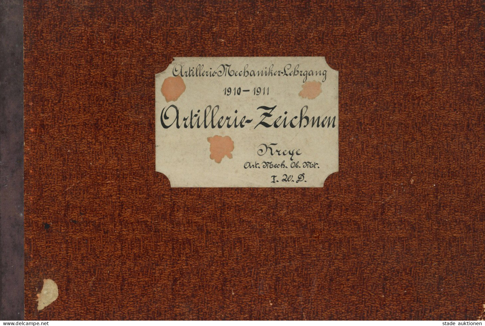 Beruf Buch Artillerie-Mechaniker-Lehrgang 1910-1911 Artillerie-Zeichnen, 23 Tafeln II - Köhler, Mela