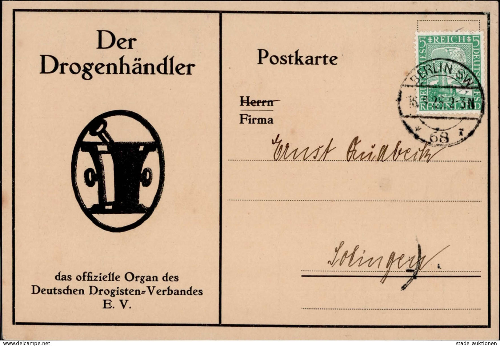 Beruf Der Drogenhändler Off. Organ Des Deutschen Drogisten-Verbandes Inseraten-Rechnung I-II - Köhler, Mela