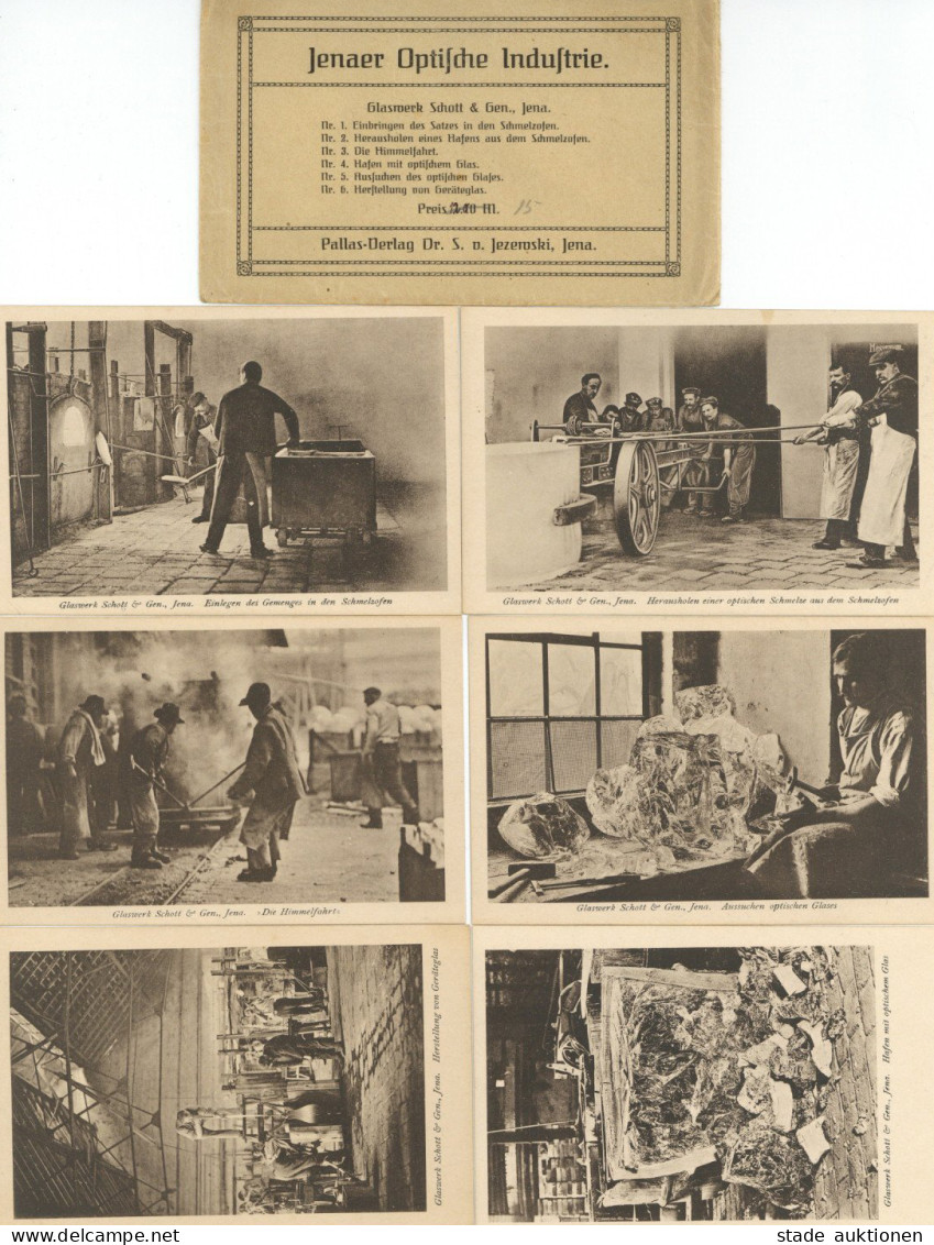Glas 6er-Serie (1-6) Vom Glaswerk Schott Jena, Pallas Verlag 1920 Und Original-Umschlag I-II - Glashütte