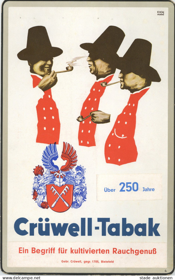 Tabak / Rauchen Werbeplakat -Aufsteller (24x38 Cm) Aus Hartpappe Von Crüwell-Tabak Bielefeld - Sonstige & Ohne Zuordnung