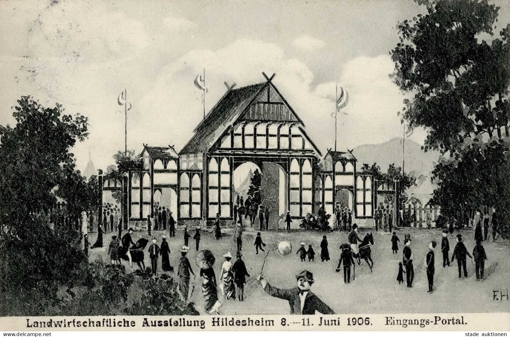 Landwirtschaft - LANDWIRTSCHAFTLICHE AUSSTELLUNG HILDESHEIM Mit S-o Vom 11.6.1906 Eingangsportal I Paysans - Sonstige & Ohne Zuordnung