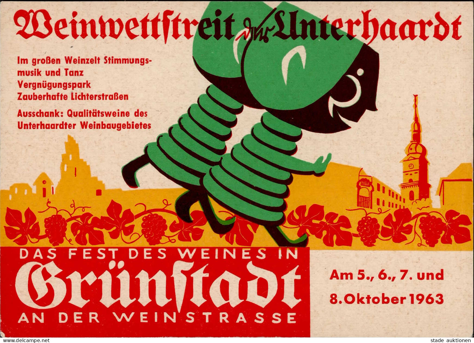 Wein Grünstadt A.d. Weinstraße Das Fest Des Weins 1963 I-II Vigne - Andere & Zonder Classificatie