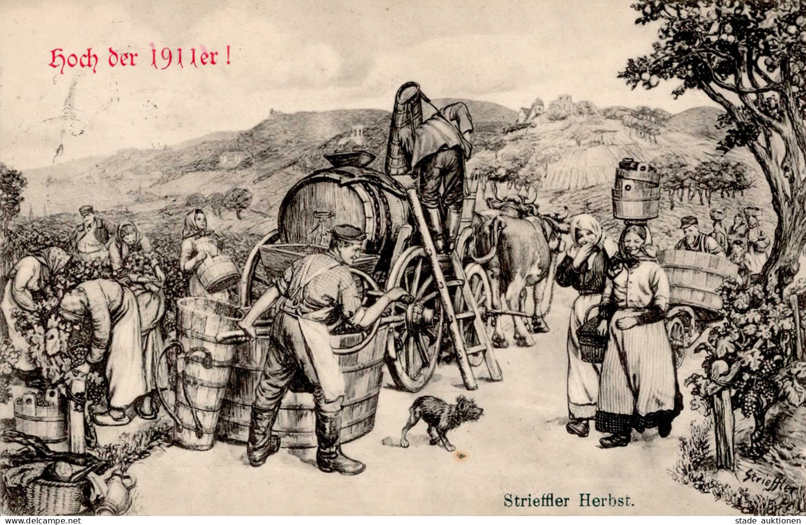 Wein Hoch Der 1911er Sign. Strieffler I-II Vigne - Andere & Zonder Classificatie