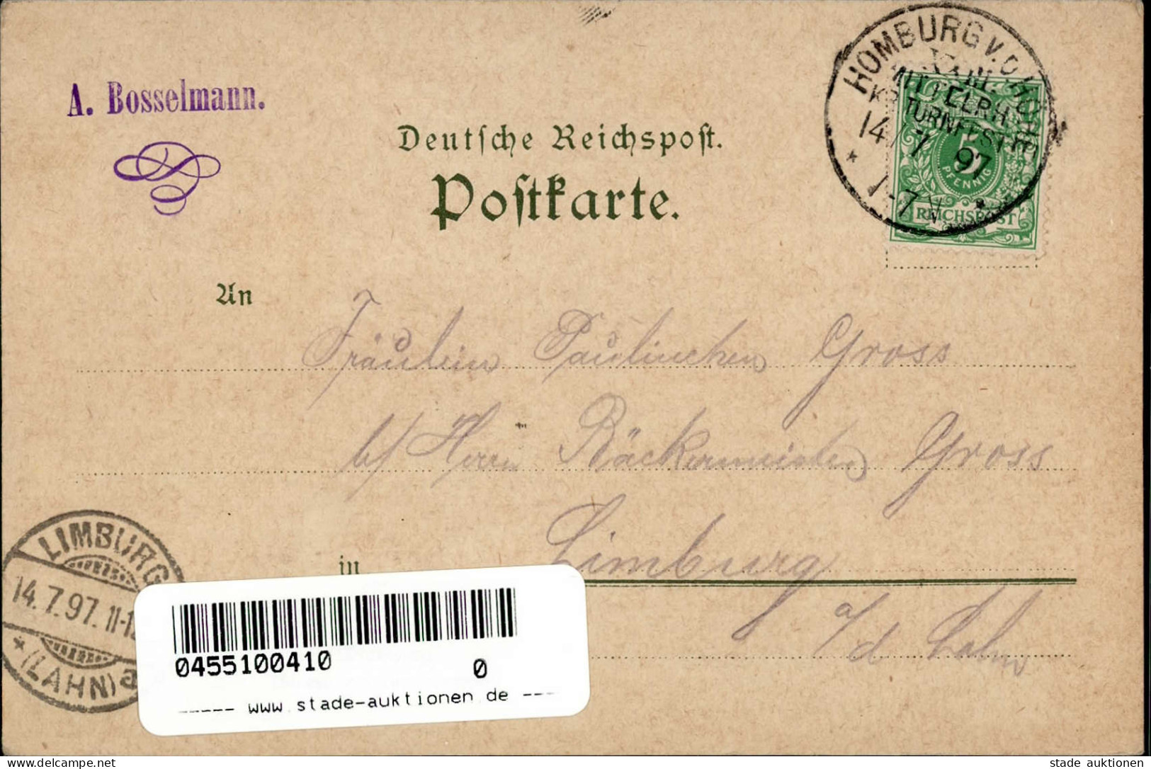 BAD HOMBURG - Gruss Vom 23.Mittlerh. KREISTURNFEST 1897 Mit S-o I-II Montagnes - Ausstellungen