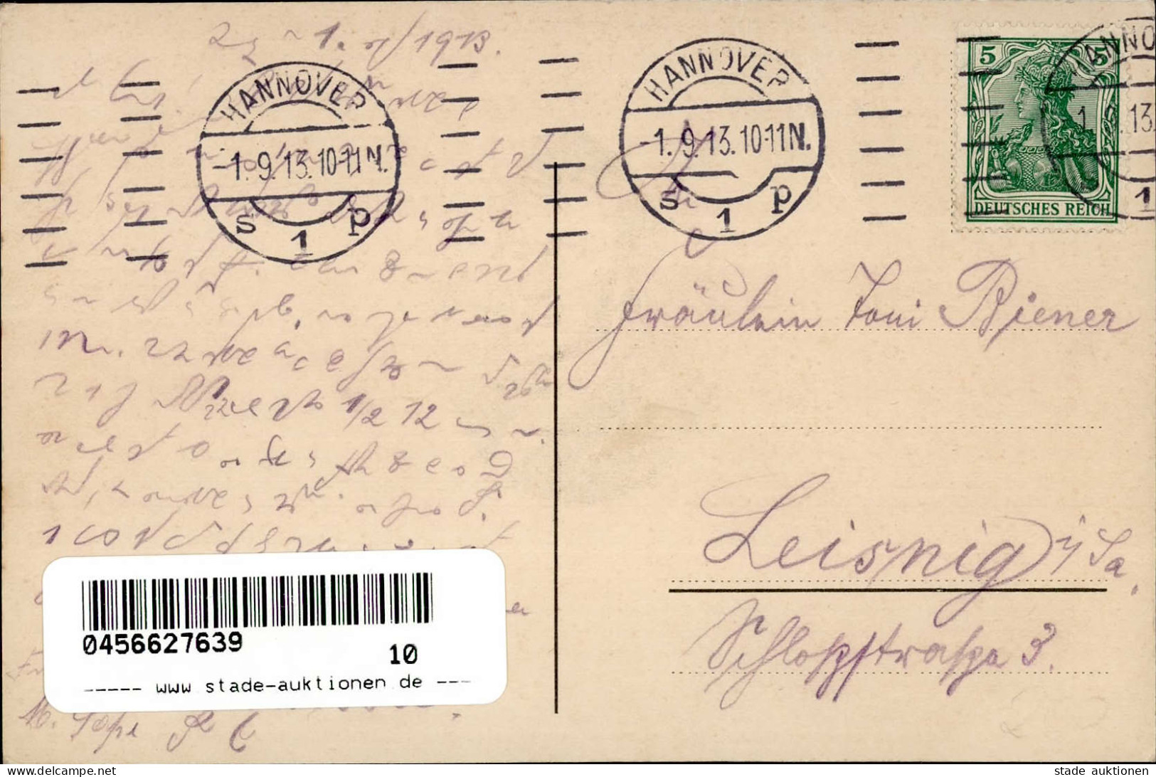 HANNOVER - 50 Jahre GABELSBERGER STENOGRAPHENVEREIN 1913 Sign. Künstlerkarte I - Expositions