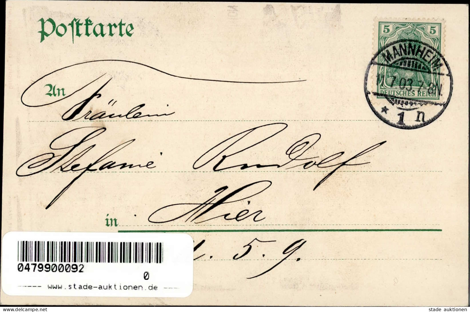 HEIDELBERG-MANNHEIM - XVIII. RADFAHRER-UNION-KONGRESS 1903 Festpostkarte No 1 I - Expositions