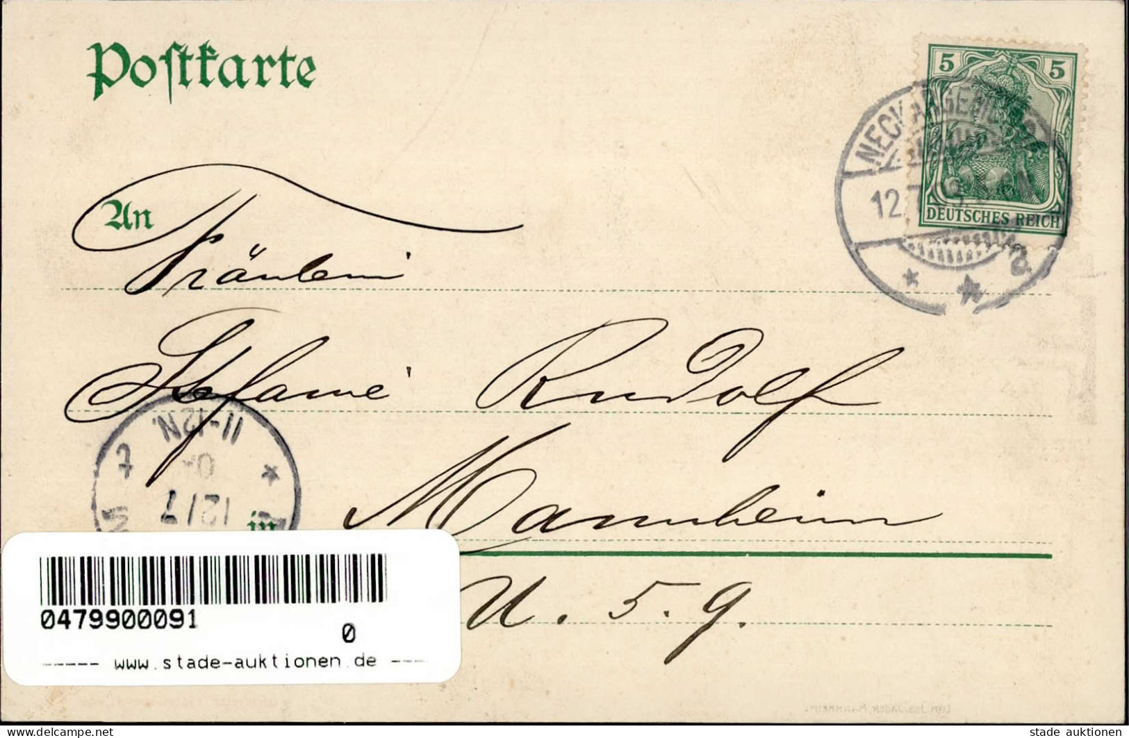 HEIDELBERG-MANNHEIM - XVIII. RADFAHRER-UNION-KONGRESS 1903 Festpostkarte No 2 I - Ausstellungen