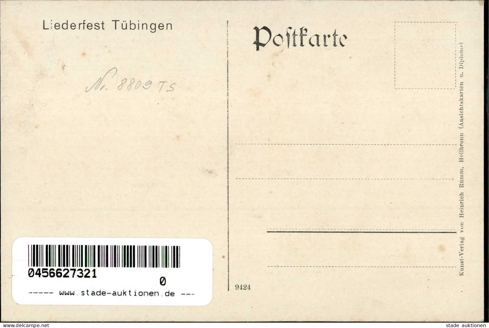 TÜBINGEN - 30.Allgem. LIEDERFEST D. SCHWÄB. SÄNGERBUNDES 1913 Festpostkarte I-II - Expositions