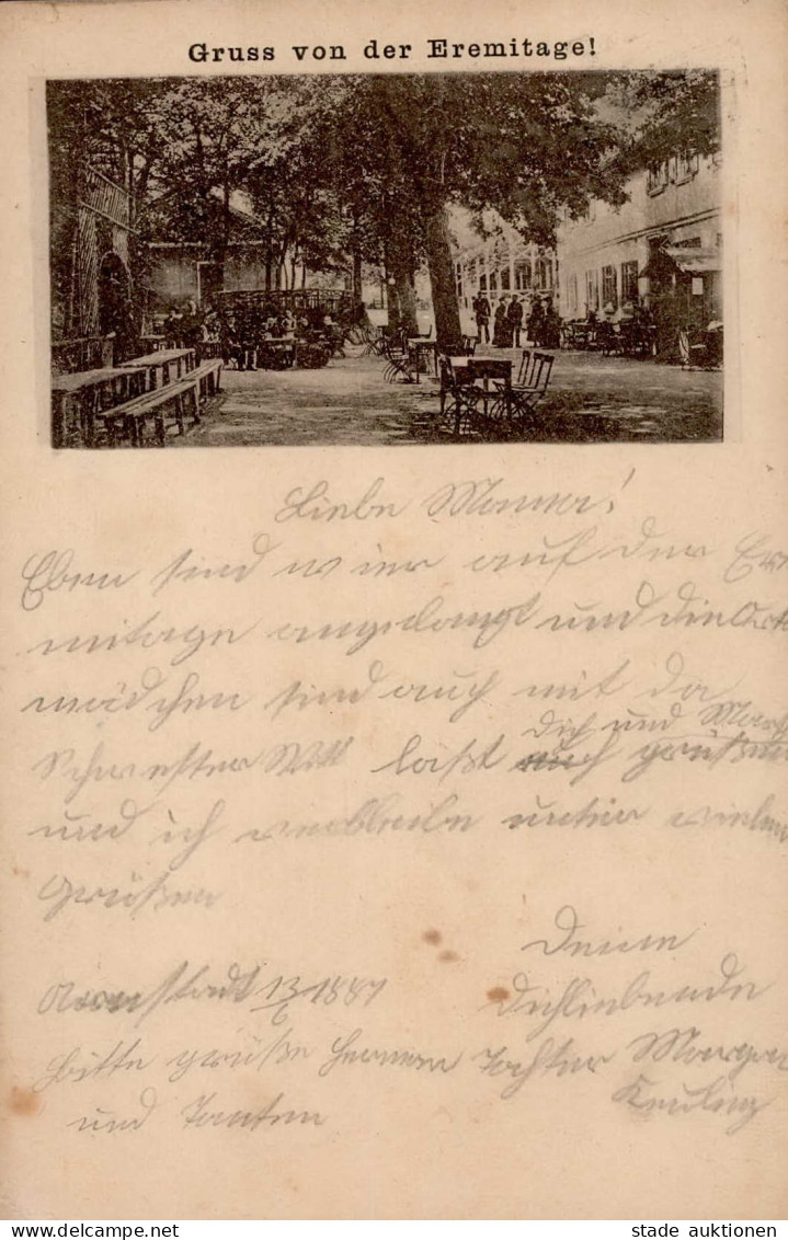 Arnstadt (o-5210) Gruss Von Der Eremitage 1887 I-II (Marke Entfernt, Fleckig) - Altri & Non Classificati