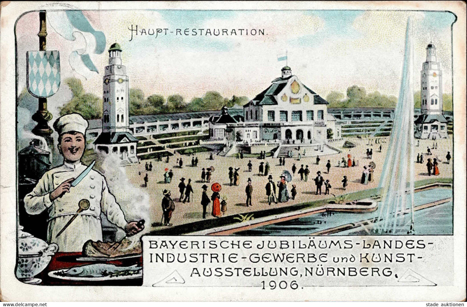 Ausstellung Nürnberg Bay. Jubiläums-Landes-Industrie-Gewerbe Ausstellung 1906 I-II (fleckig) Expo - Tentoonstellingen